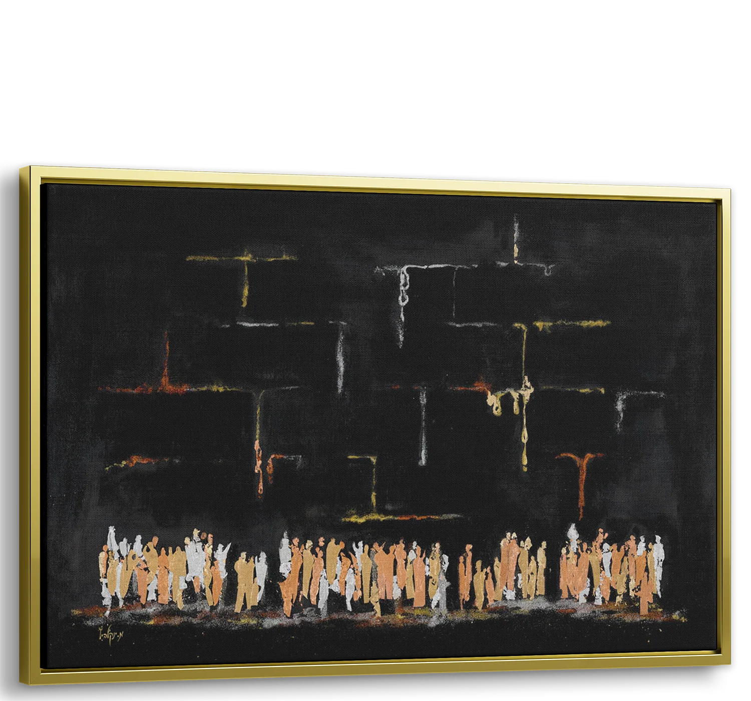 Black Abstract Western Wall Art - 51x31