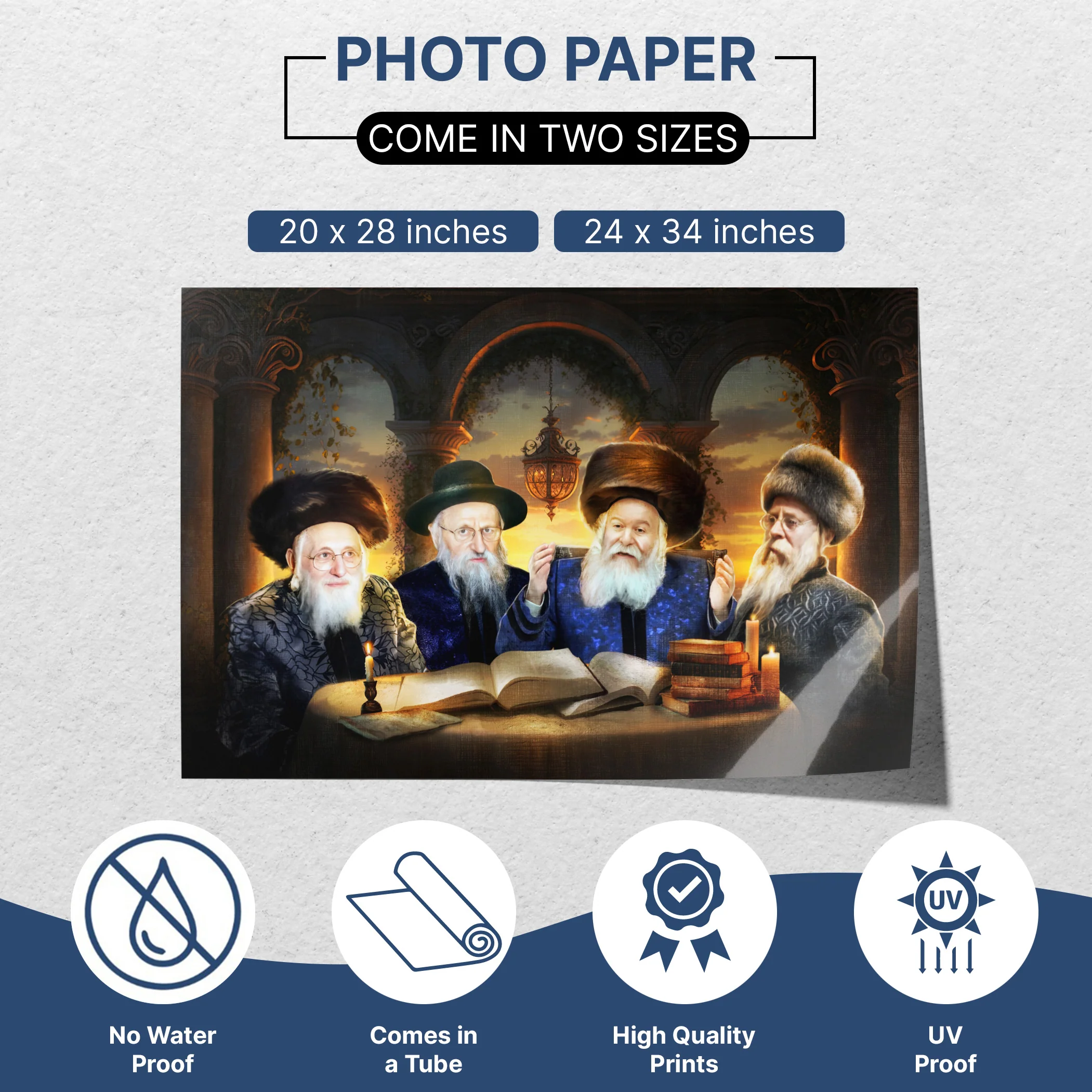 Bobov Rabbis Sukkah Poster �C Torah Learning Scene