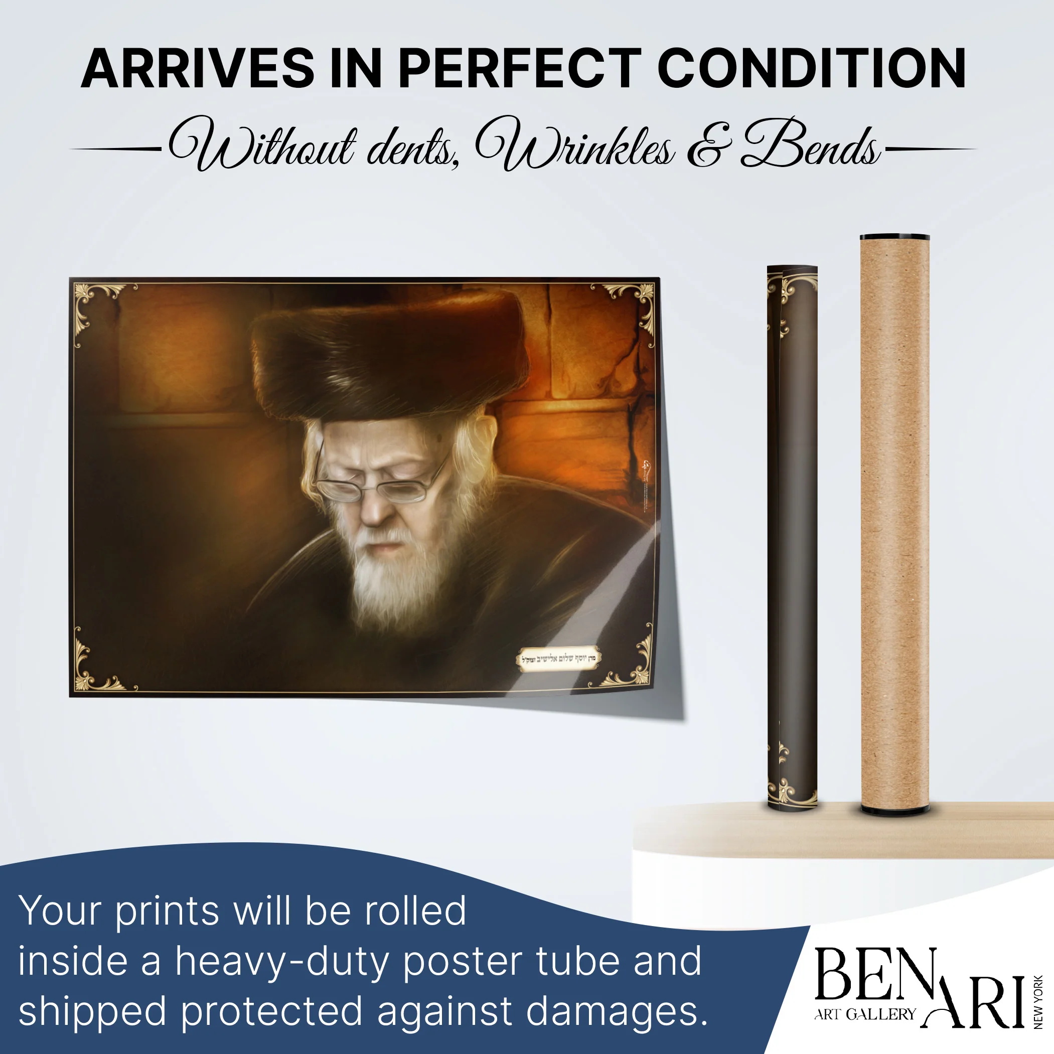 Rabbi Eliashiv in Torah Study - Illuminated Scholar Poster for Sukkot