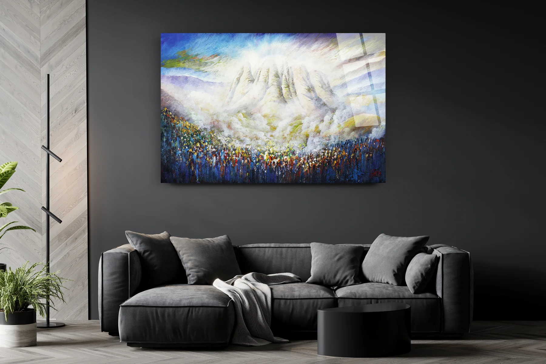 Matan Torah - Mount Sinai Torah Giving - Modern Jewish Art Print by Yossi Bitton