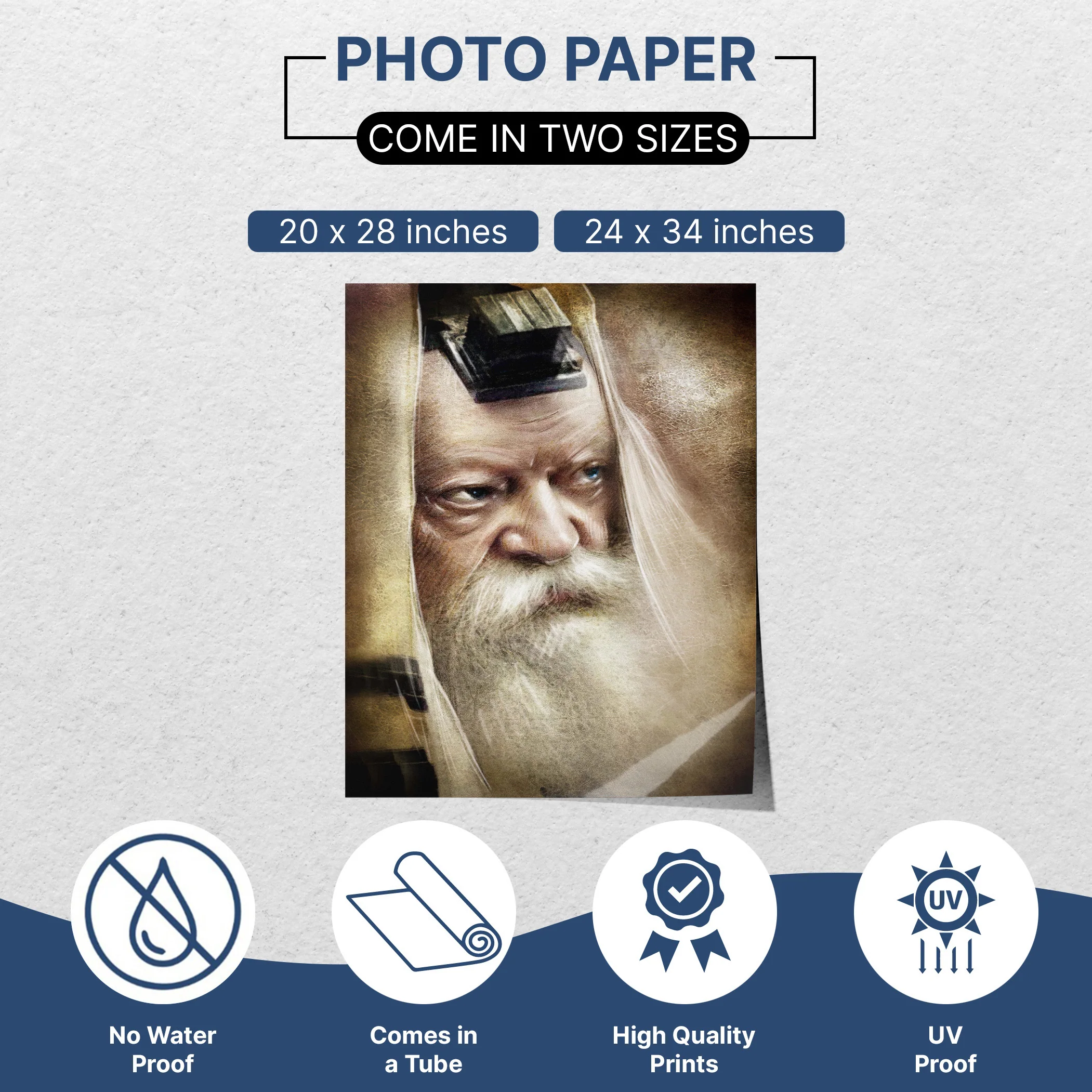 Lubavitch Rebbe in Tefillin - Revered Rabbi Portrait for Sukkot