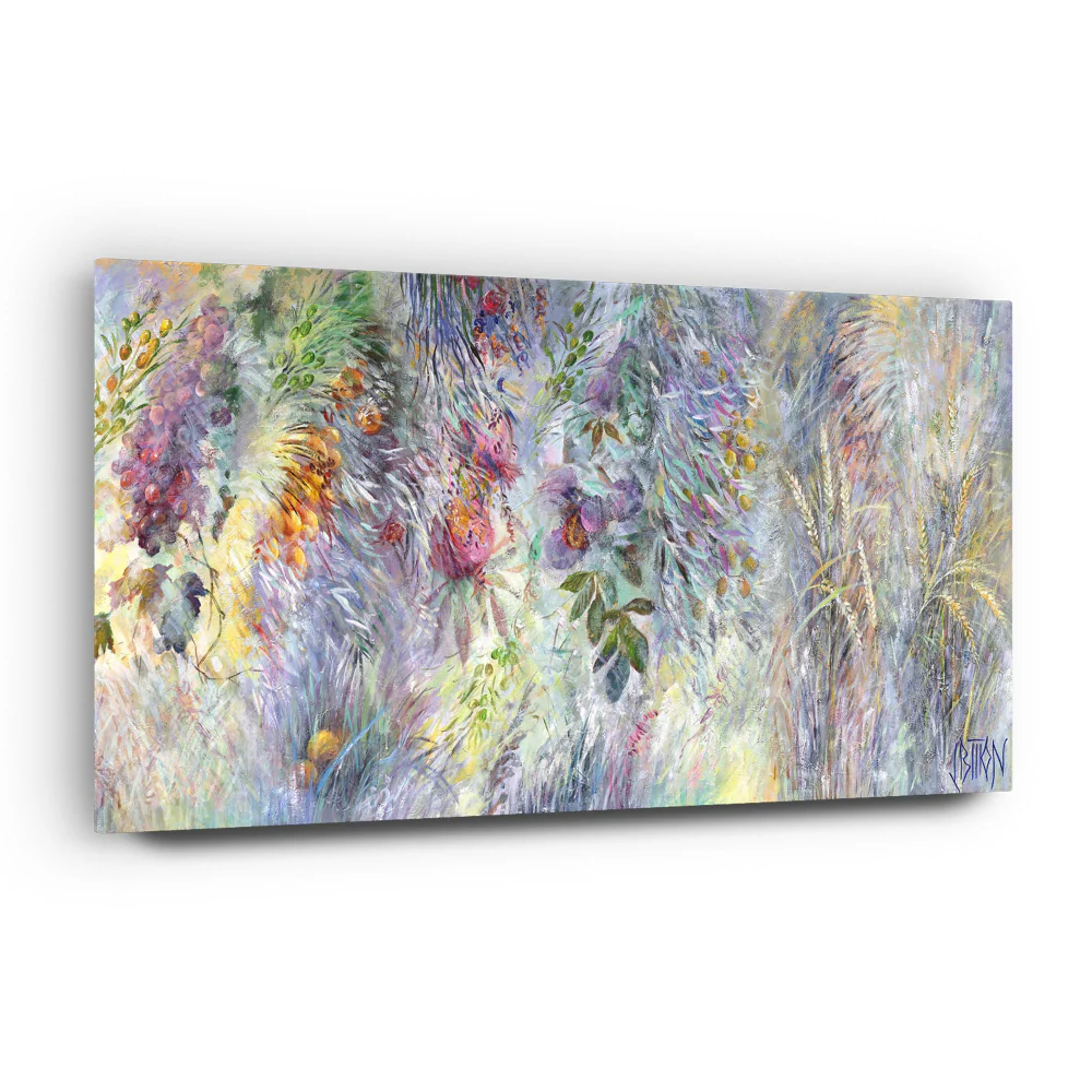 Colorful Seven Species of Israel - Modern Jewish Art Print by Yossi Bitton