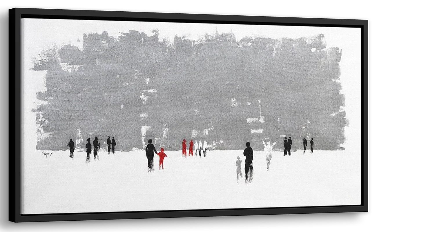 Abstract Western Wall in Grays - 51x31