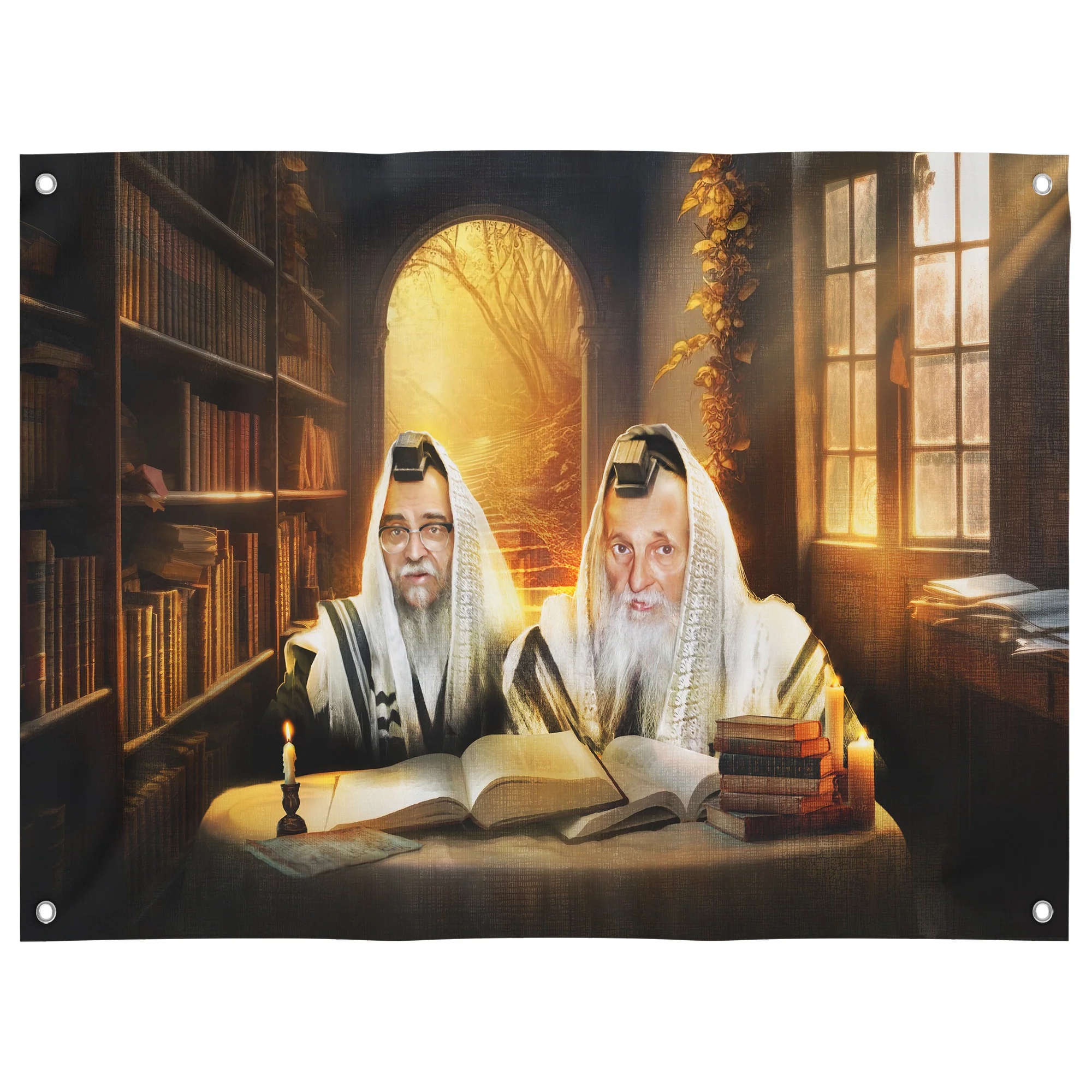 Satmar Rabbis Sukkah Poster �C Torah Study Artwork