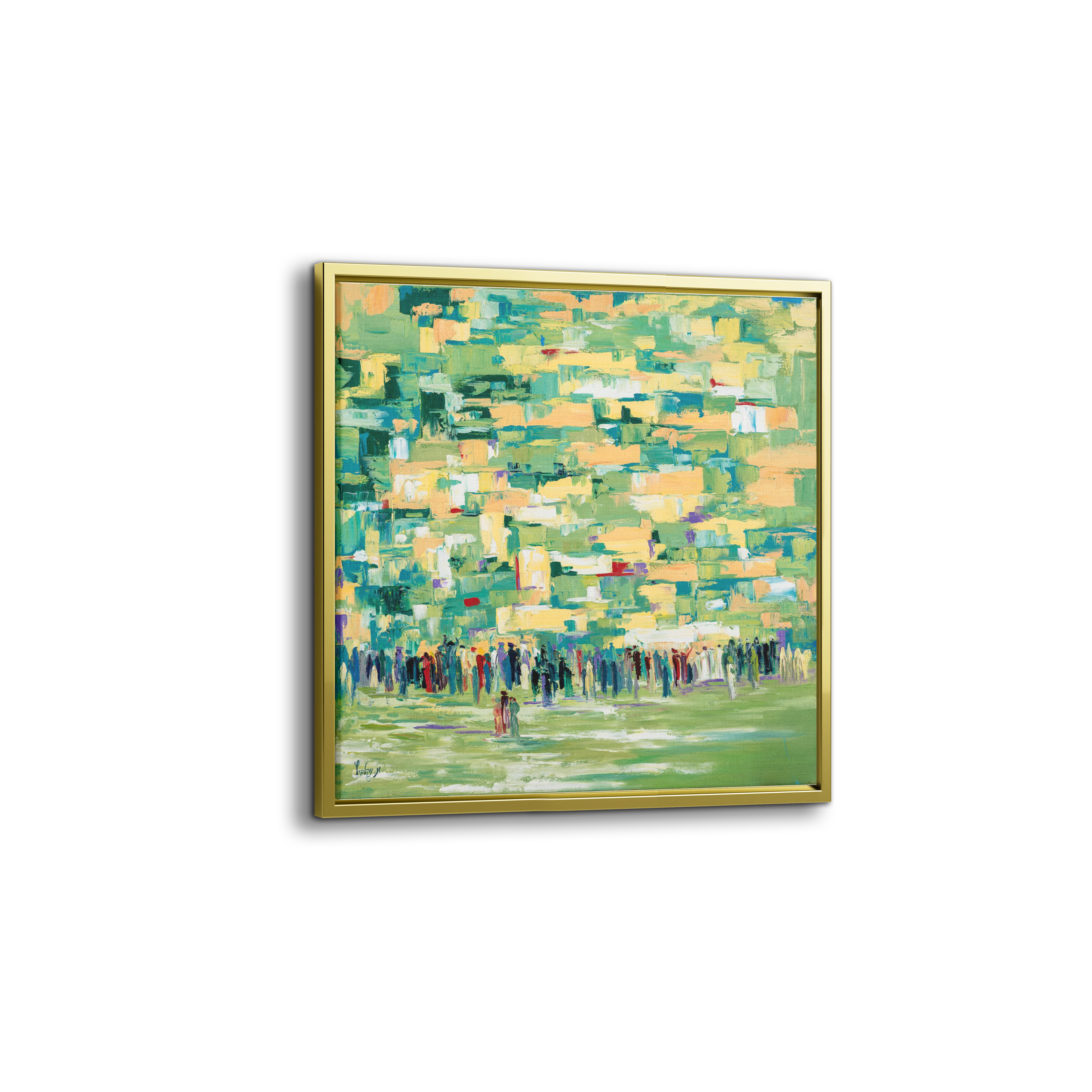 Green Tones Western Wall Abstract - 35x35
