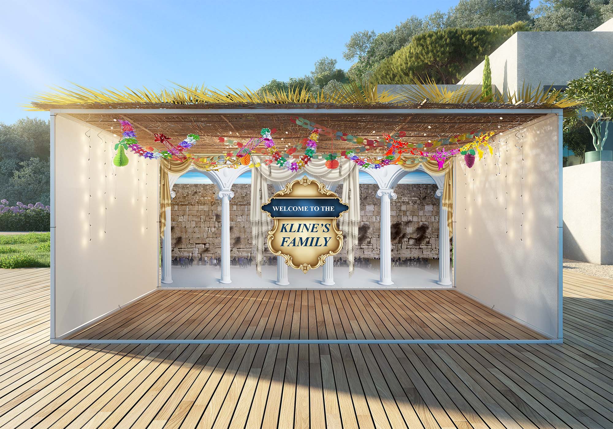 Customizable Sukkah Wall Fabric - Personalized Design Options