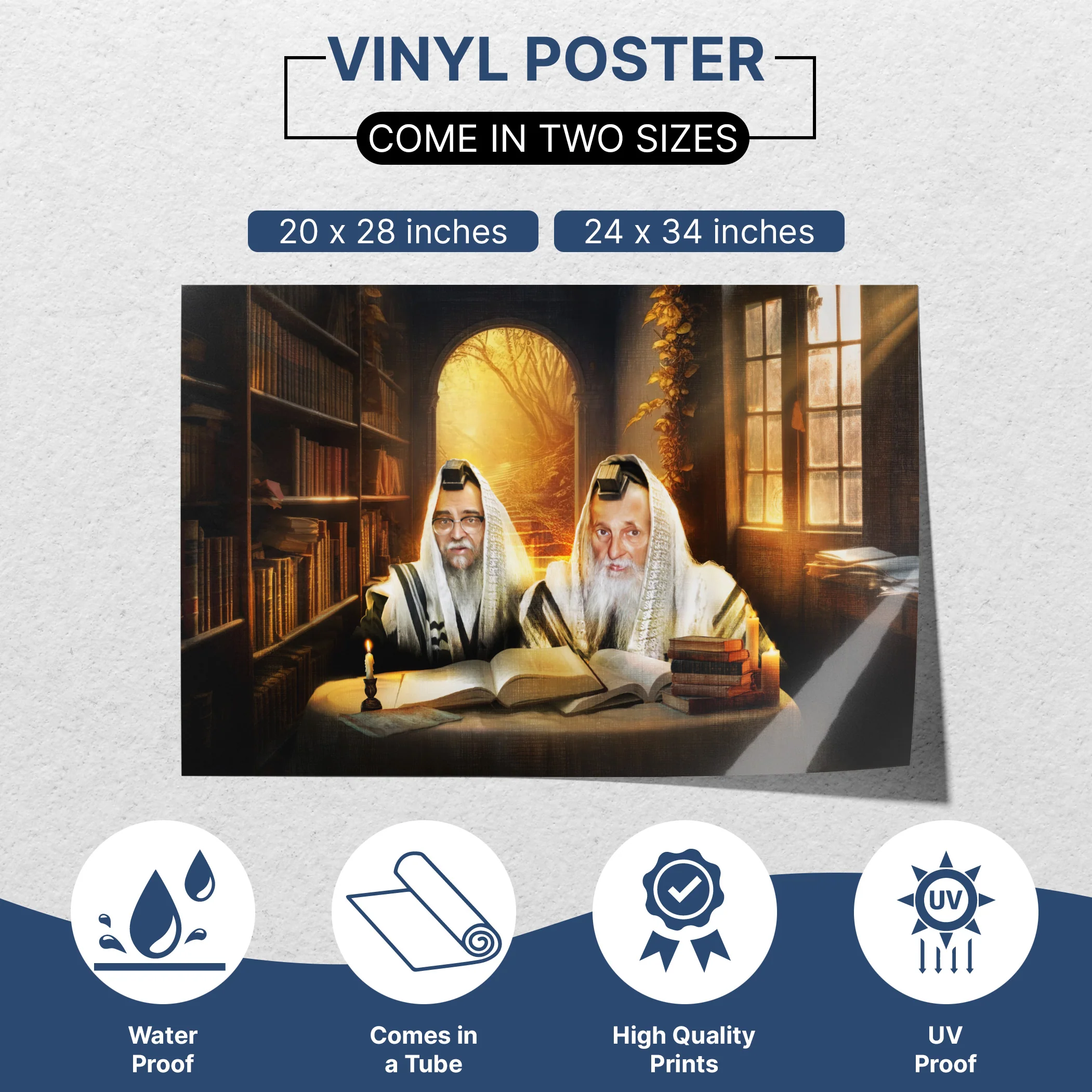 Satmar Rabbis Sukkah Poster �C Torah Study Artwork