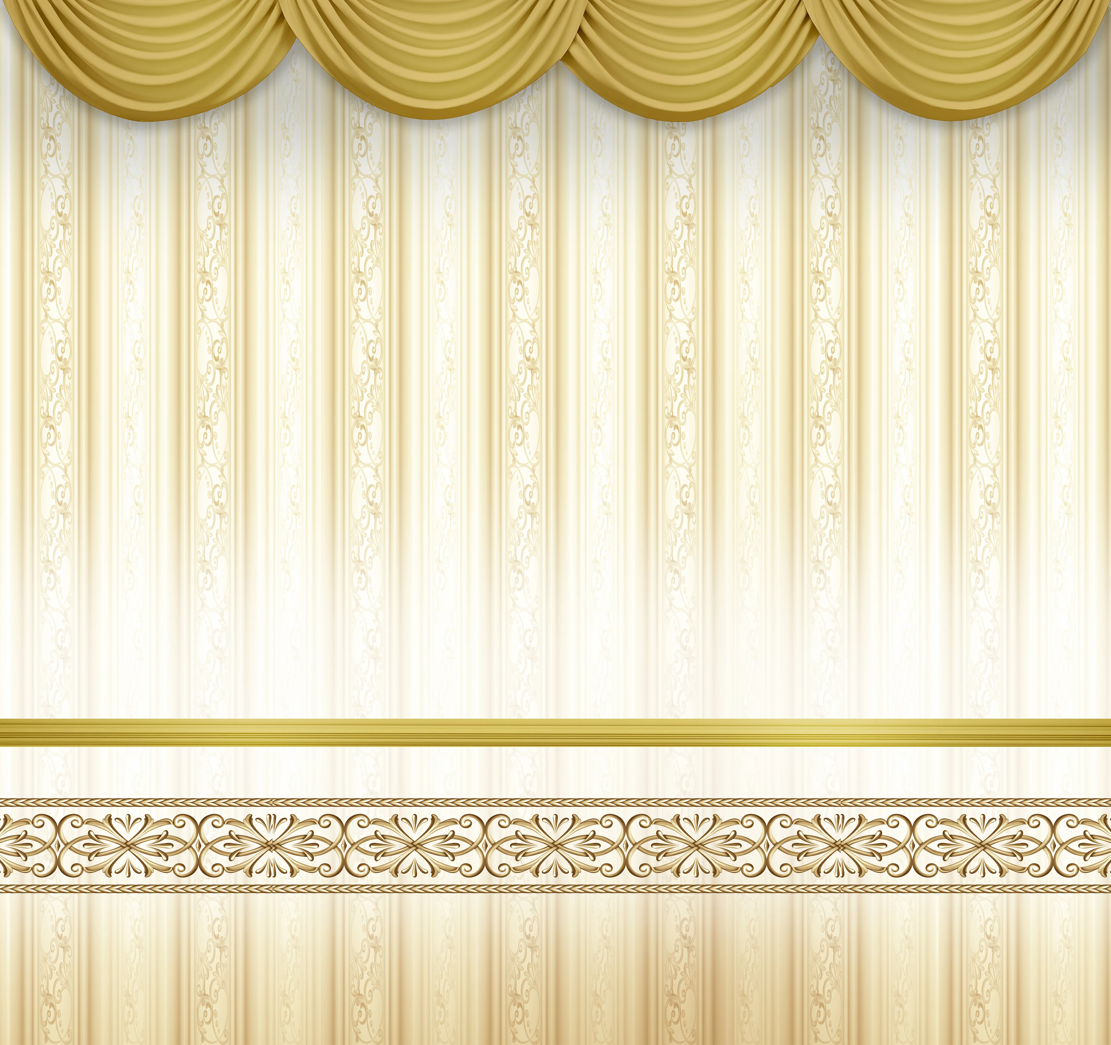 Royal Gold Wallpaper Sukkah Fabric - Golden Curtain Design