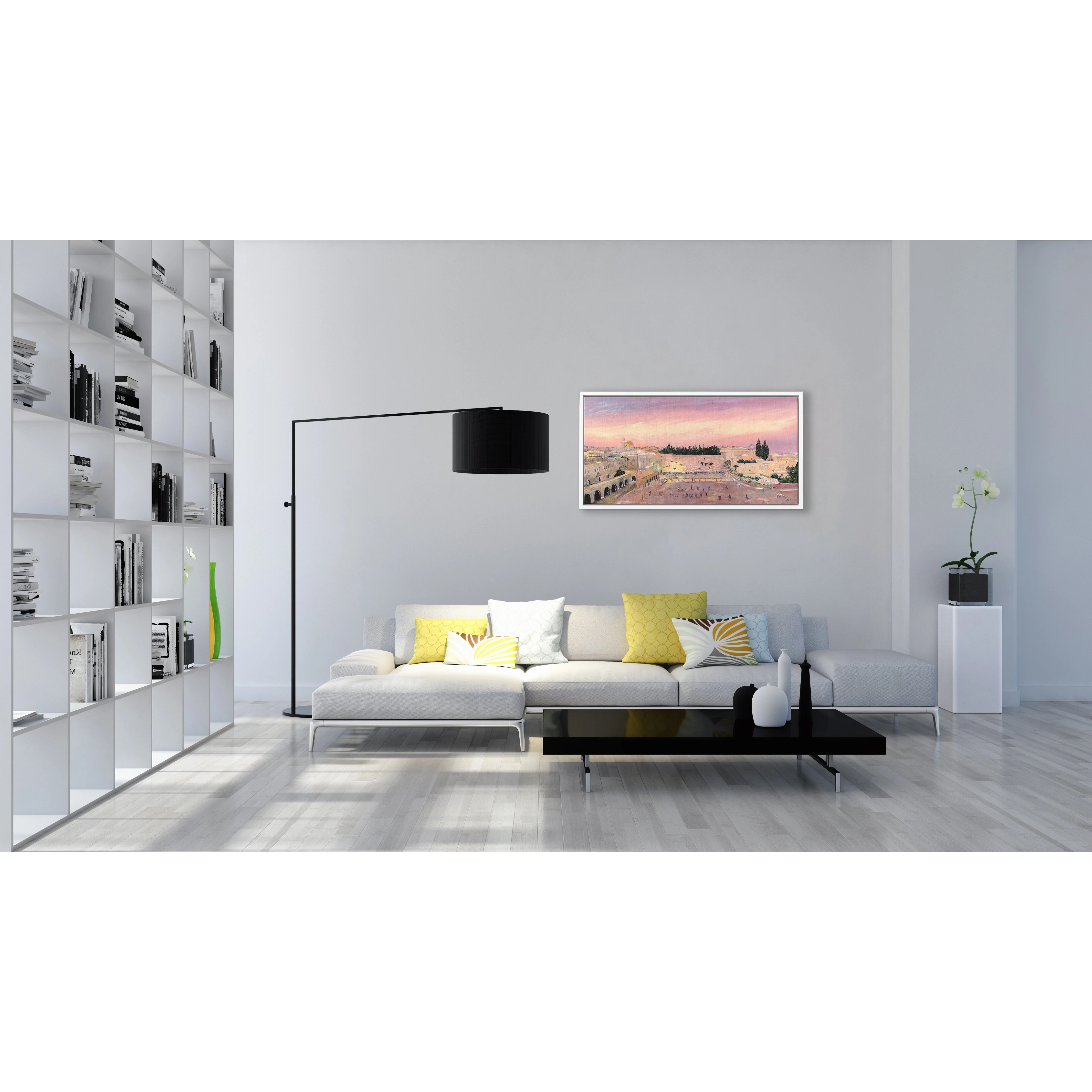 Western Wall Sunset by M. Yankelevitch - Pink, 55x28