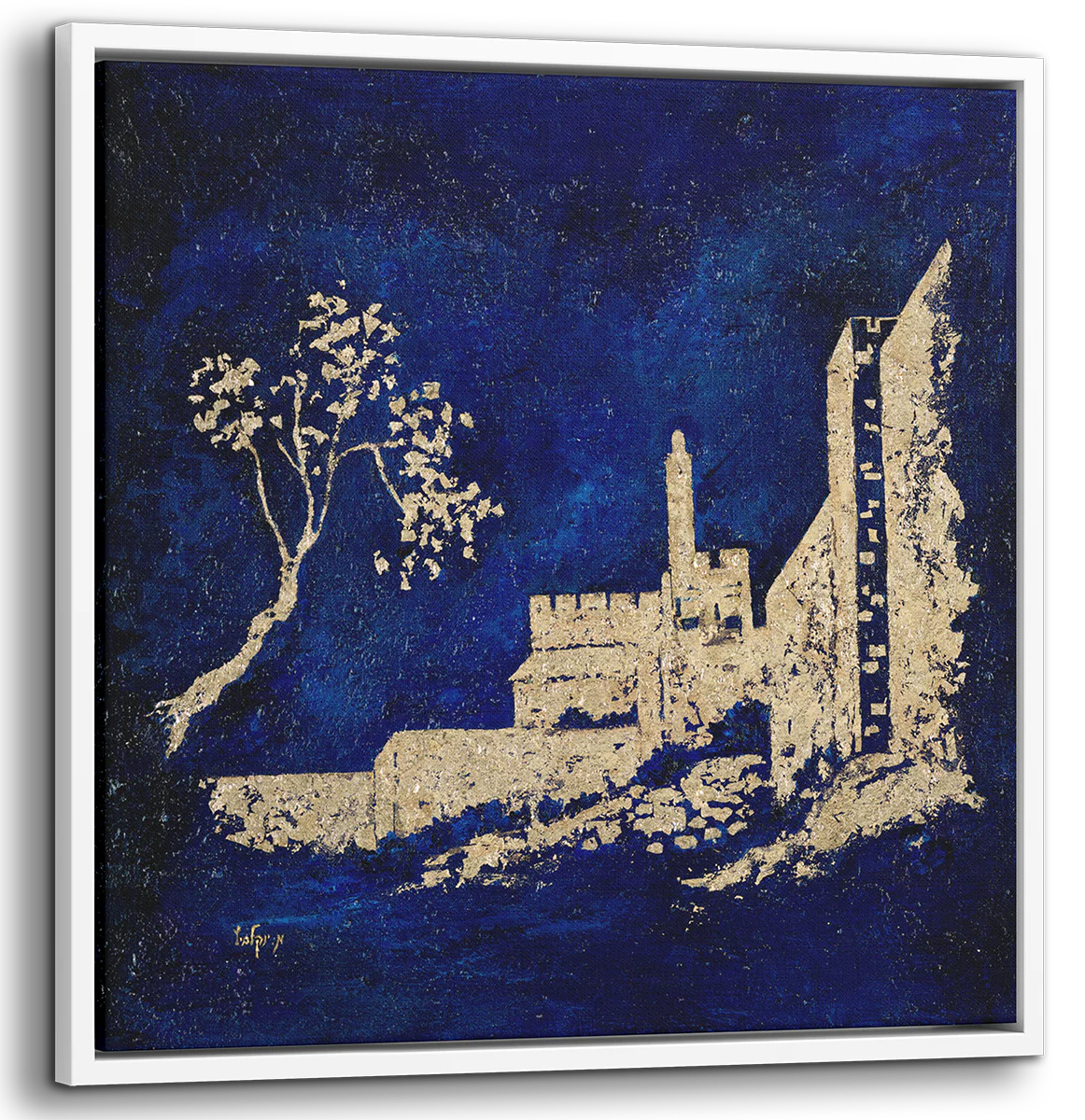 Gold Leaf Tower of David Painting - 28x28