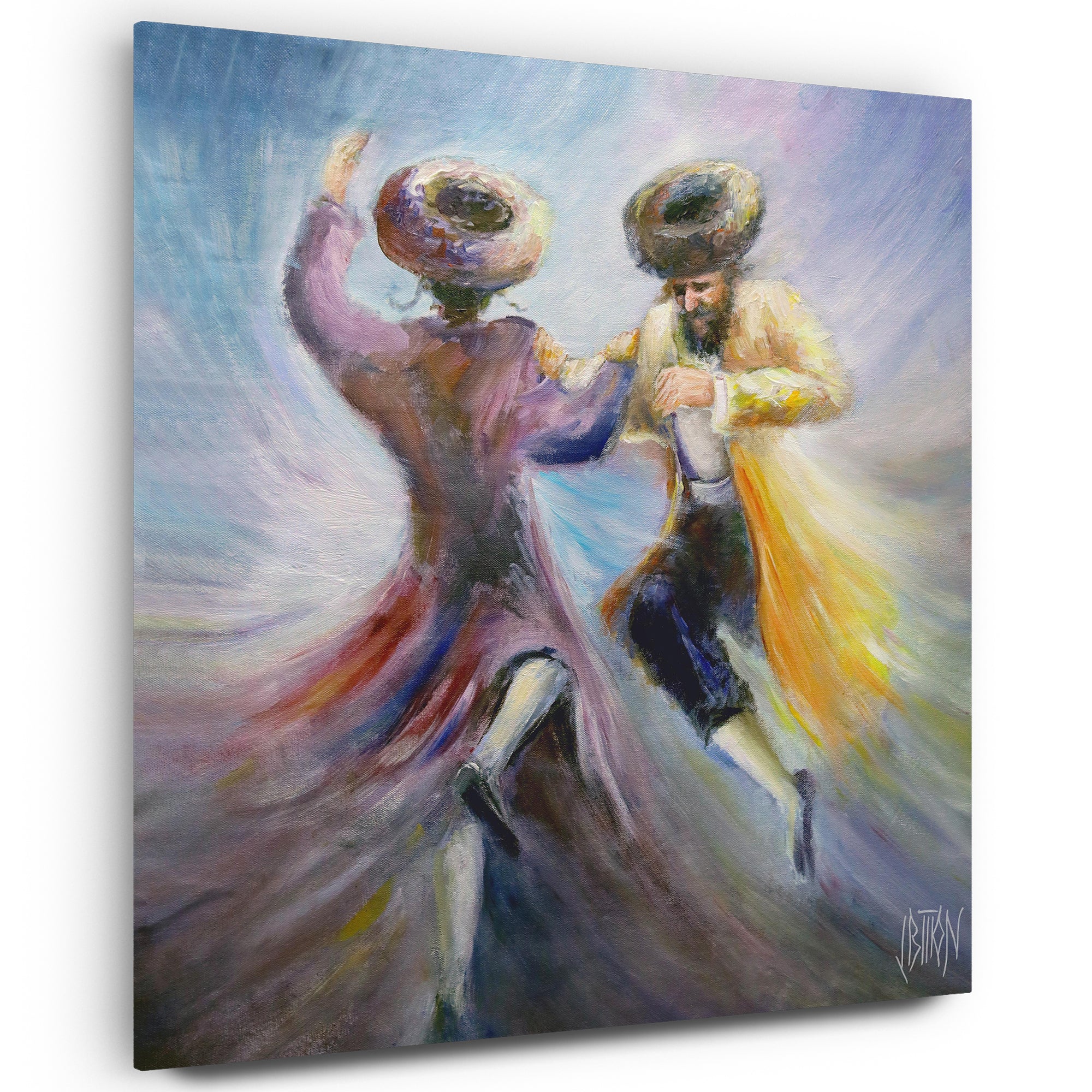 Chassidic Joy Dance - Yossi Bitton's Modern Jewish Art Print on Acrylic