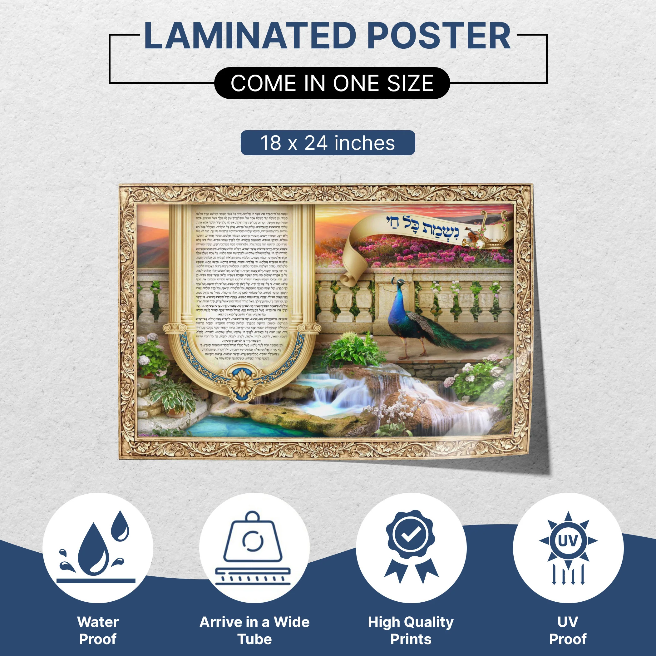 Nishmat Kol Chai Prayer Poster - Spiritual Embodiment in Art