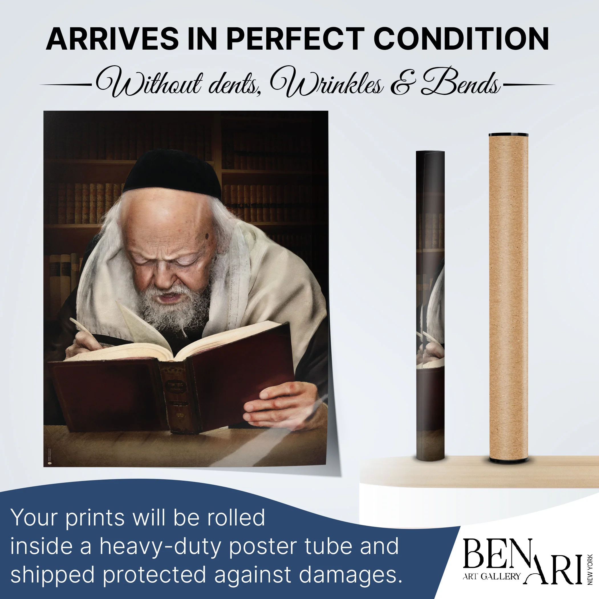 Rabbi Eliashiv Torah Study Poster - Revered Scholar Artwork