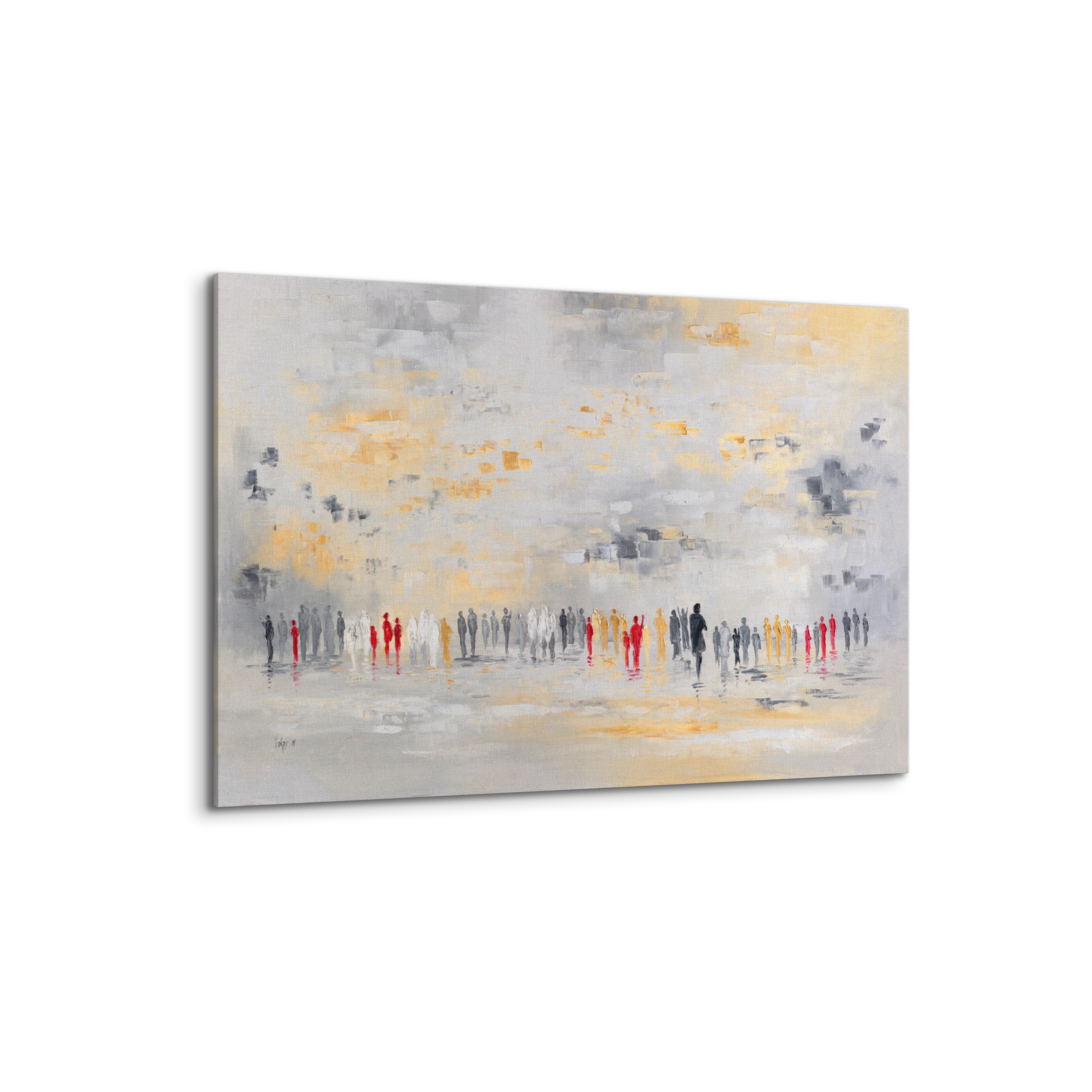 Golden White Western Wall Abstract - 40x24