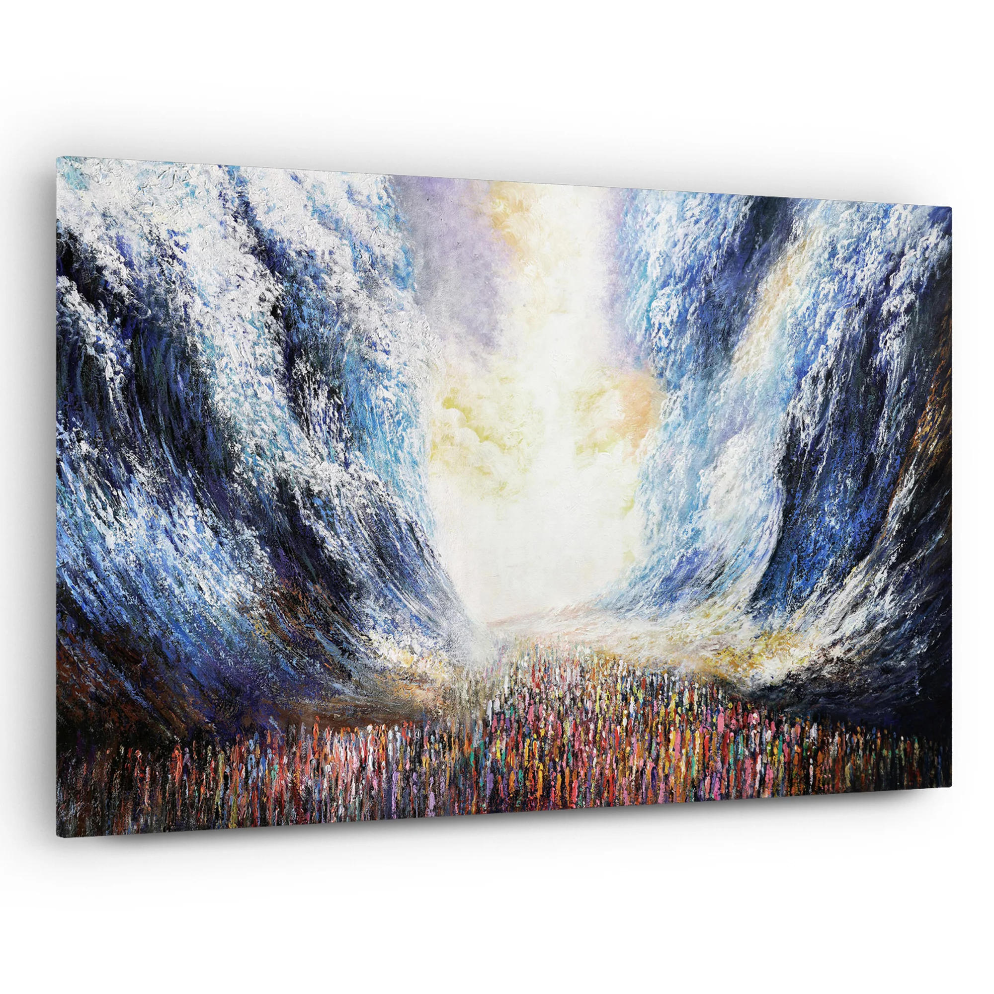Splitting of the Sea - Dramatic Red Sea Crossing - Modern Jewish Art Print by Yossi Bitton