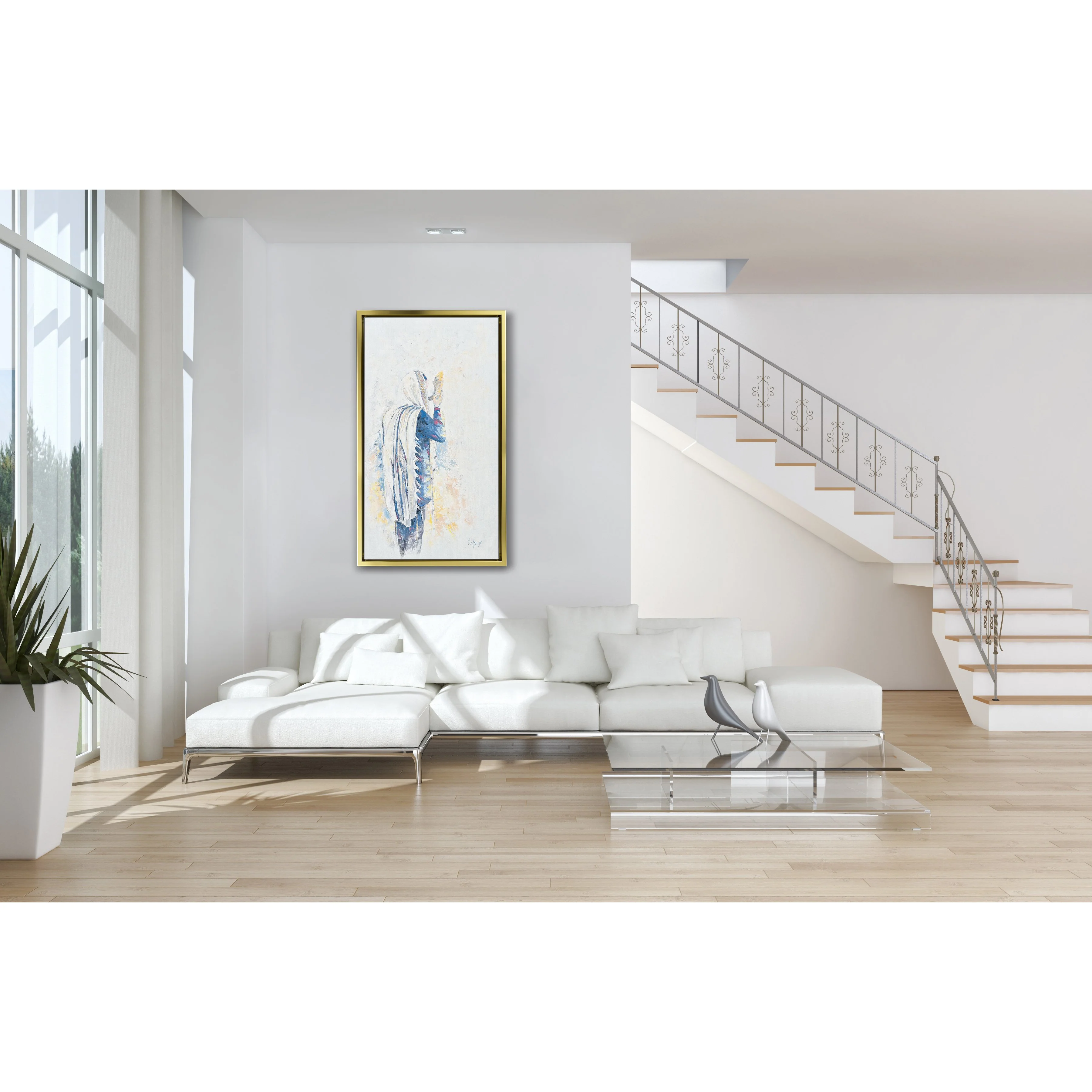 Echoes of Tradition - Shofar in Blue - 24x40