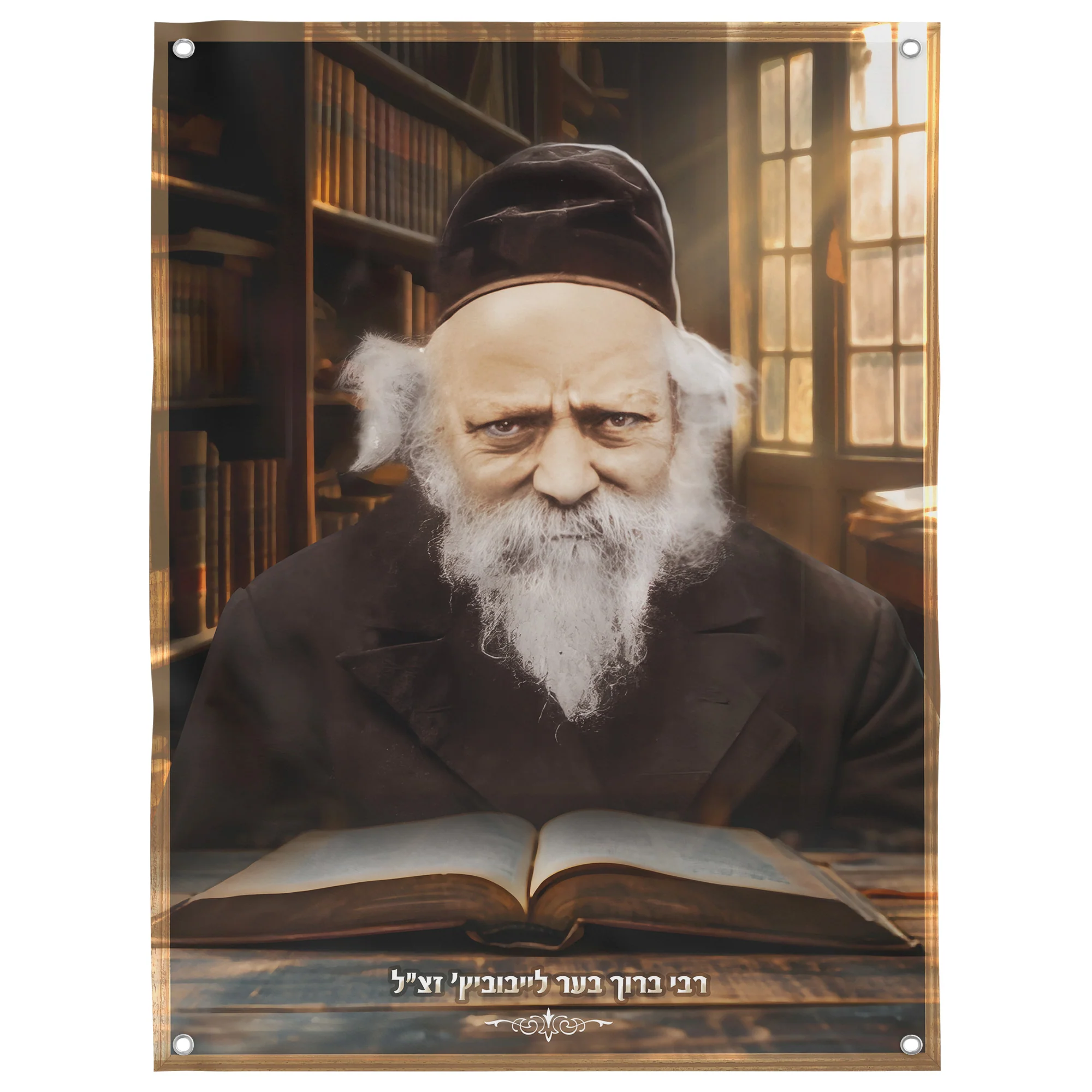 Portrait of Rabbi Boruch Ber Leibowitz �C Sukkah Decoration Poster, Waterproof & UV-Proof