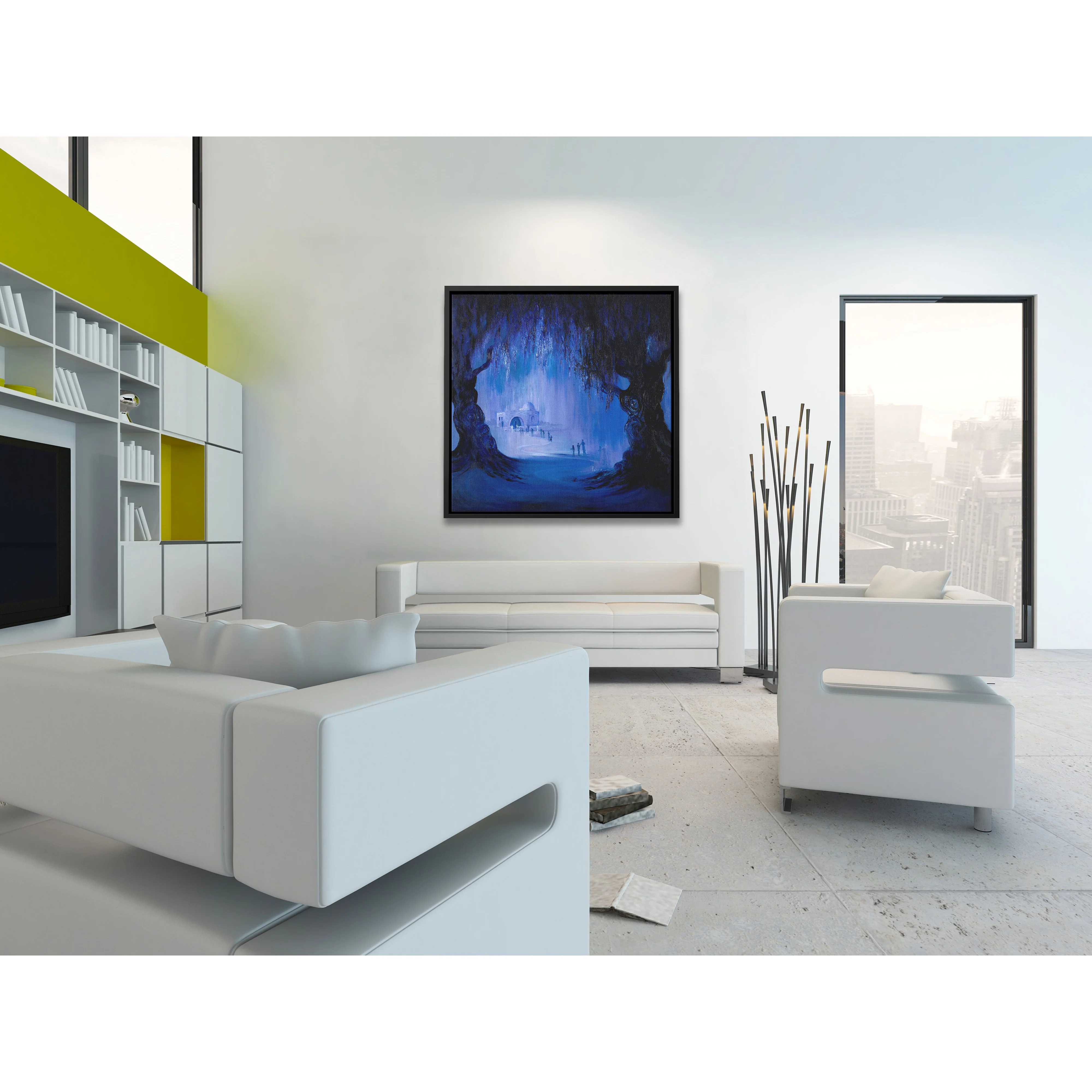 Rachel's Tomb at Night Abstract - 35x35