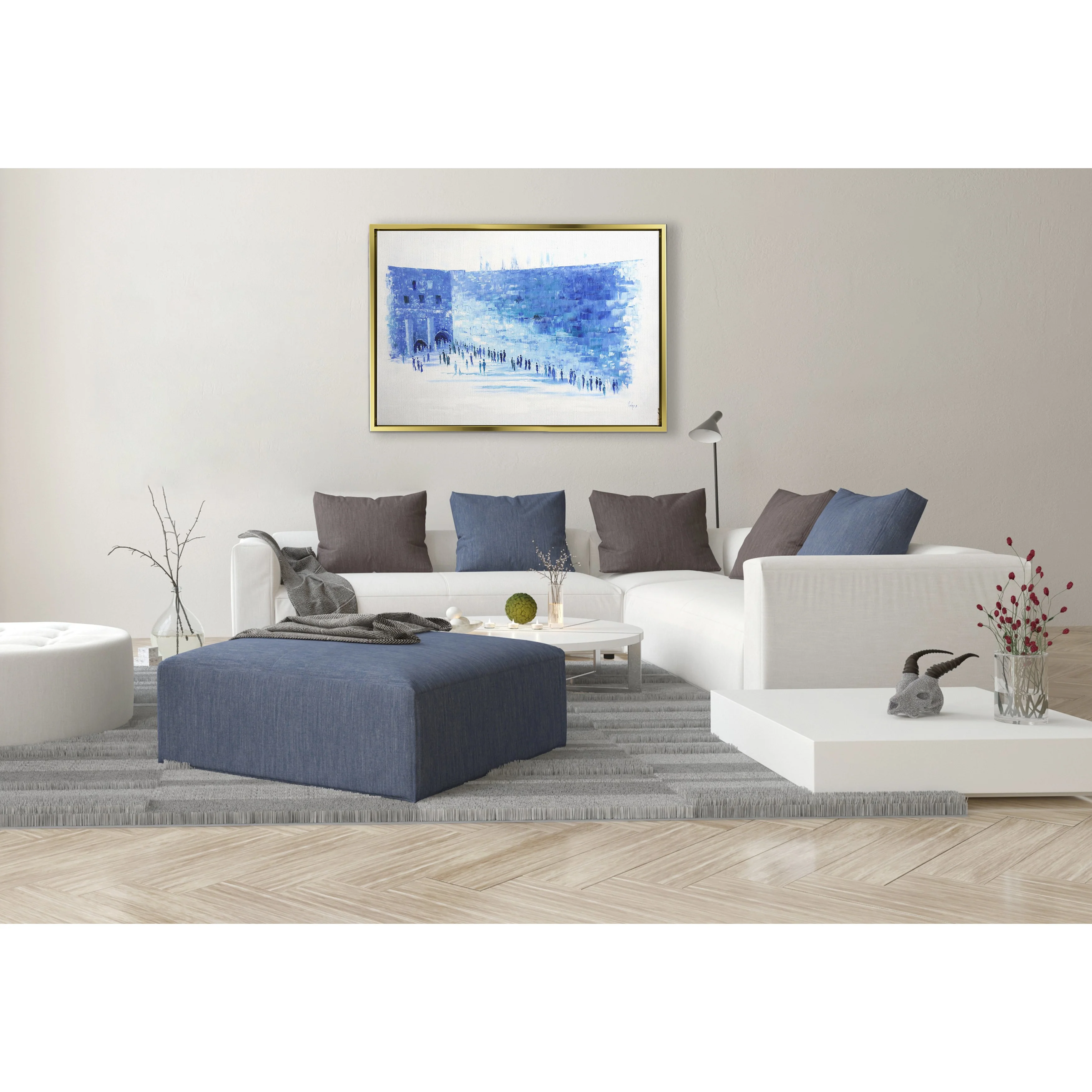 Western Wall in Blue & White - 40x28