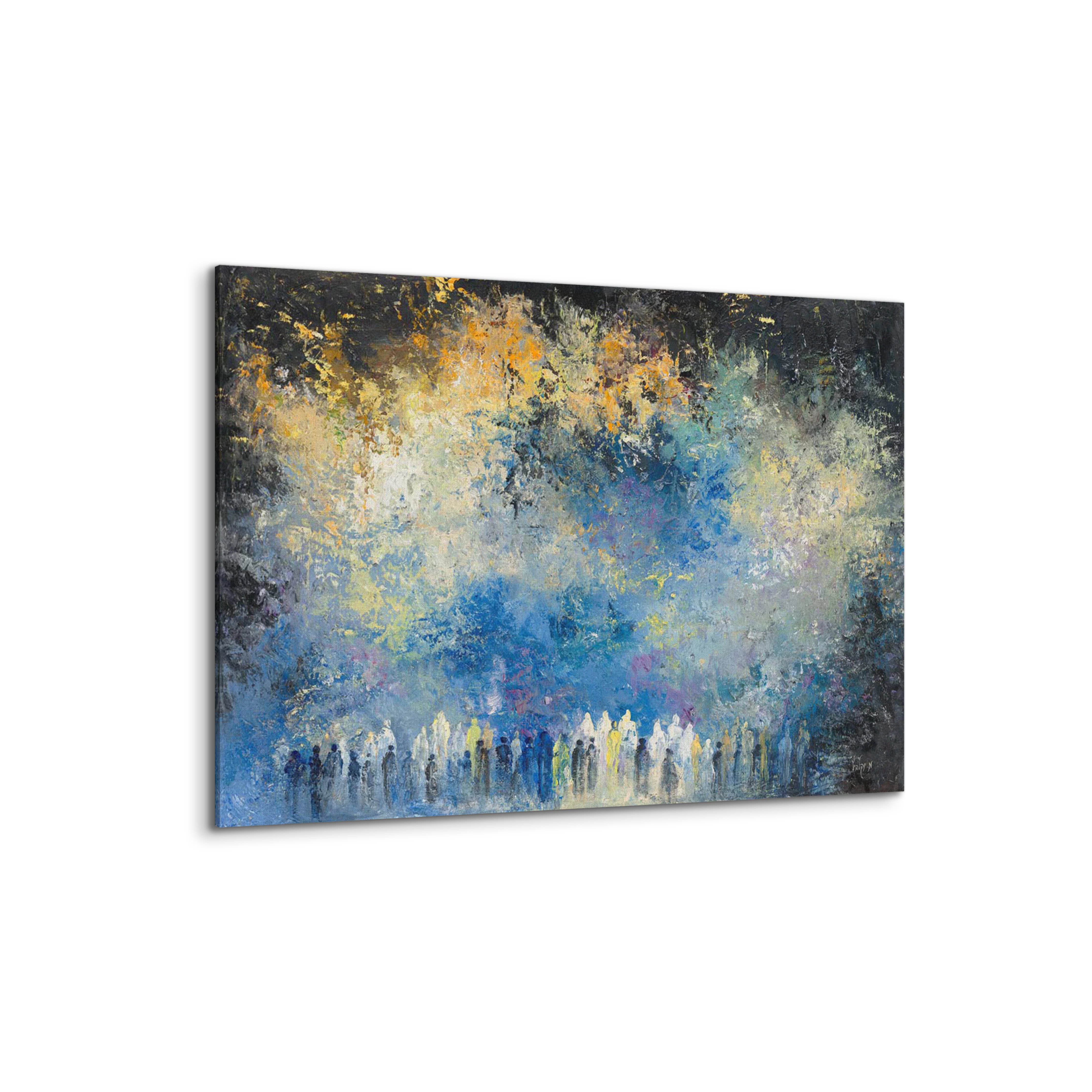 Abstract Western Wall Worshipers - 40x28