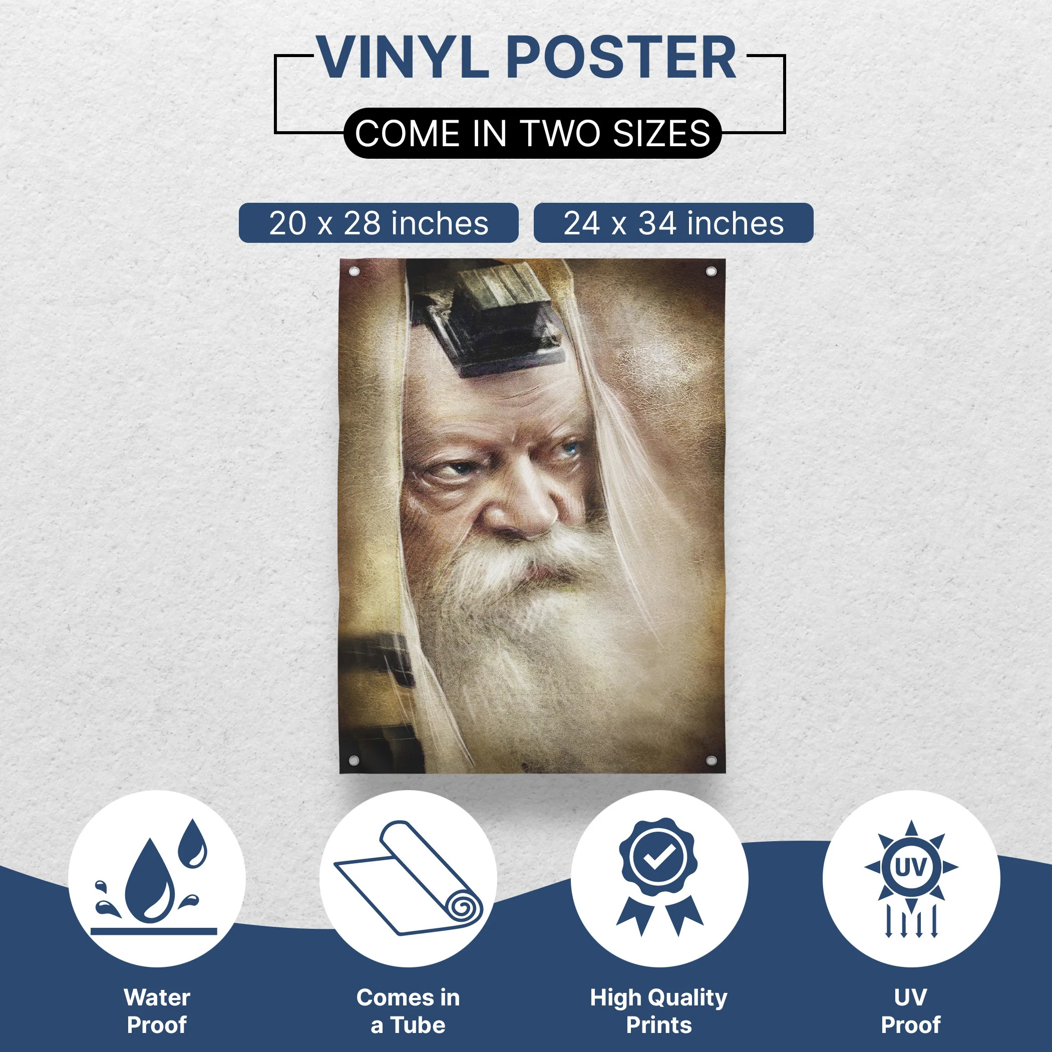 Lubavitch Rebbe in Tefillin - Revered Rabbi Portrait for Sukkot