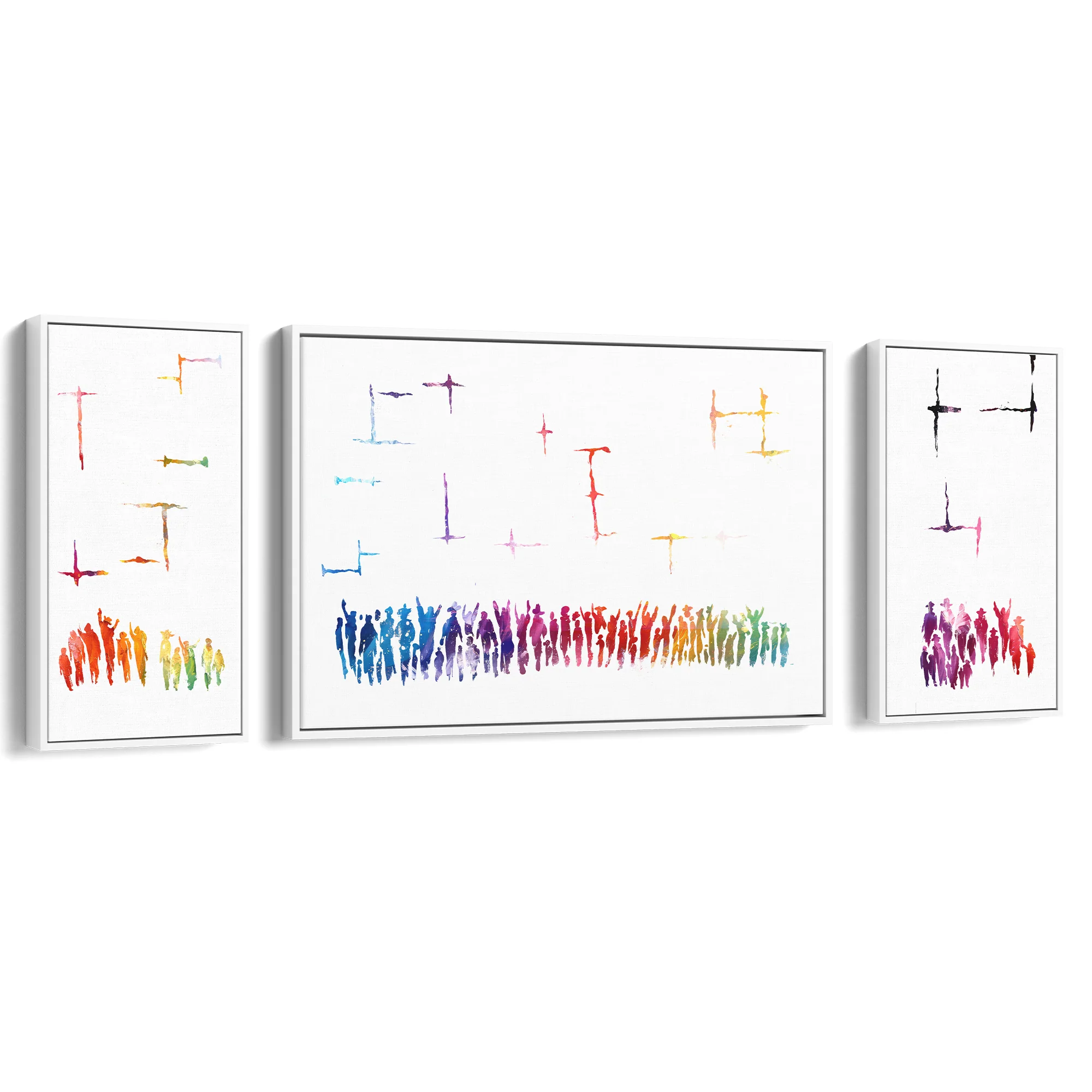 Kotel Vibrance, Modern Jewish Art Triptych of the Western Wall by Avigdor Ben-Ari