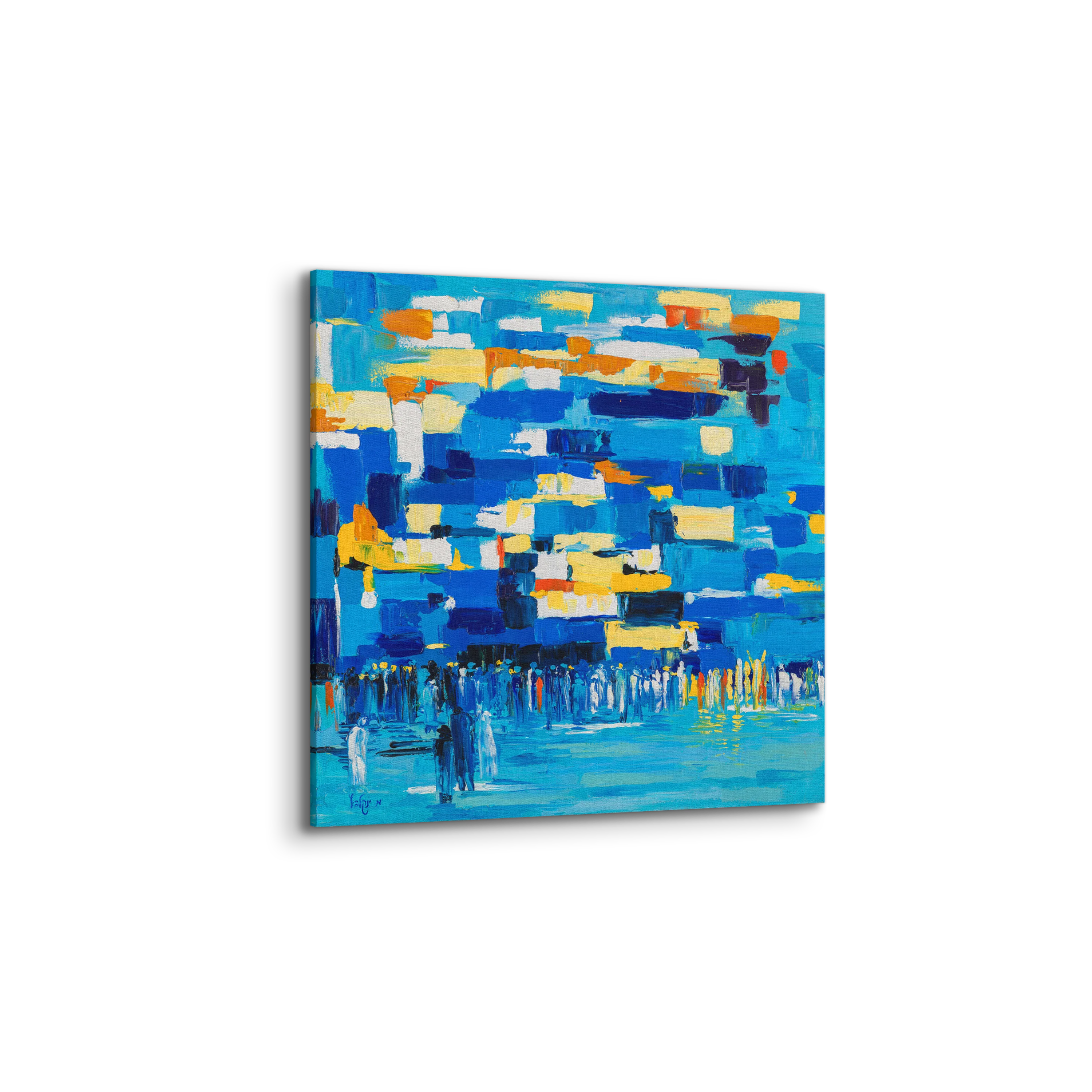 Blue Abstract Western Wall Art - 31x31