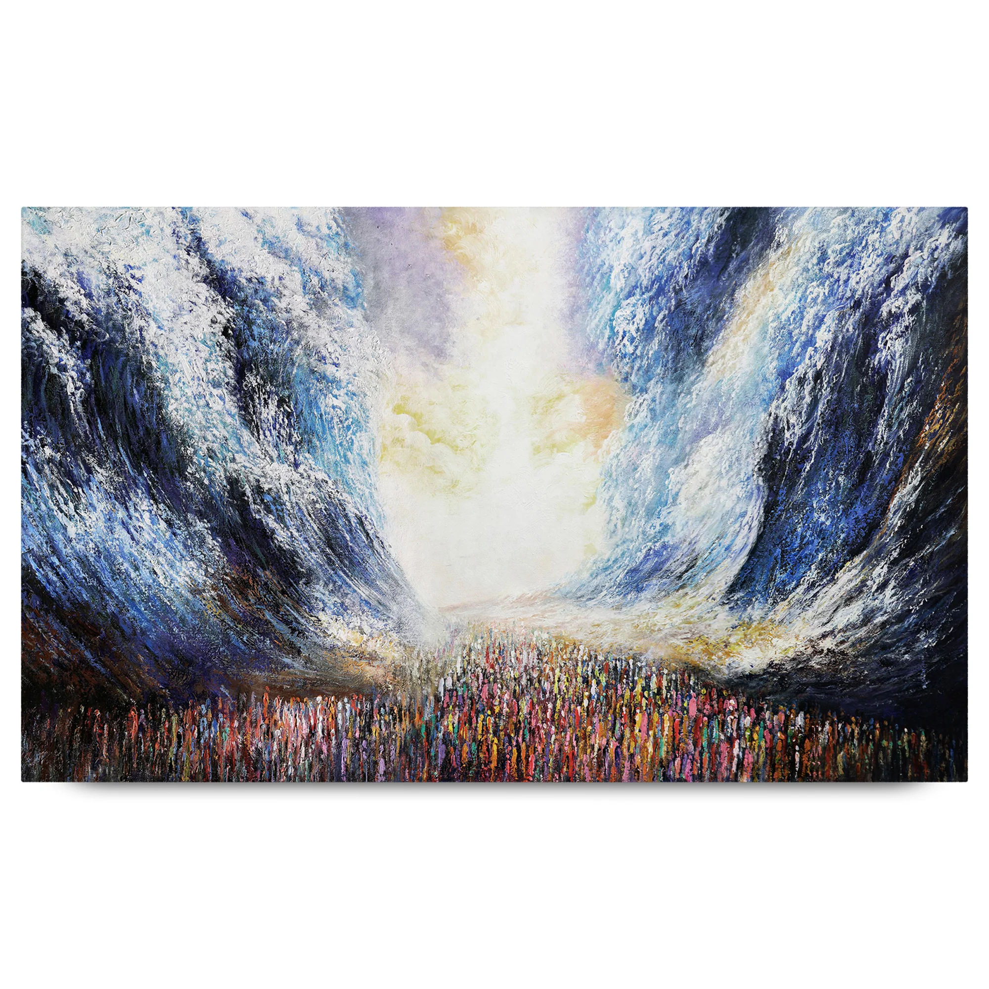 Splitting of the Sea - Dramatic Red Sea Crossing - Modern Jewish Art Print by Yossi Bitton