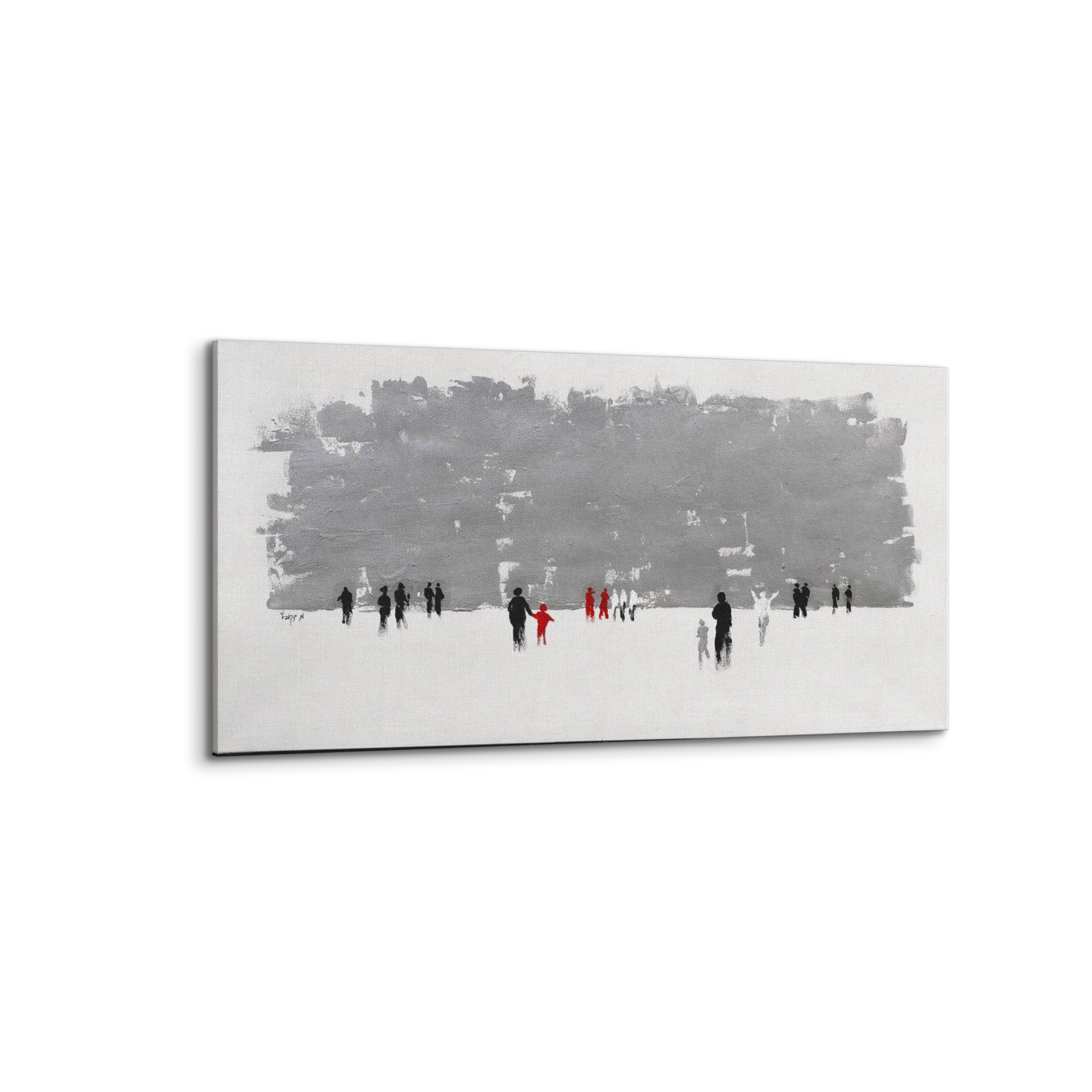 Abstract Western Wall in Grays - 51x31