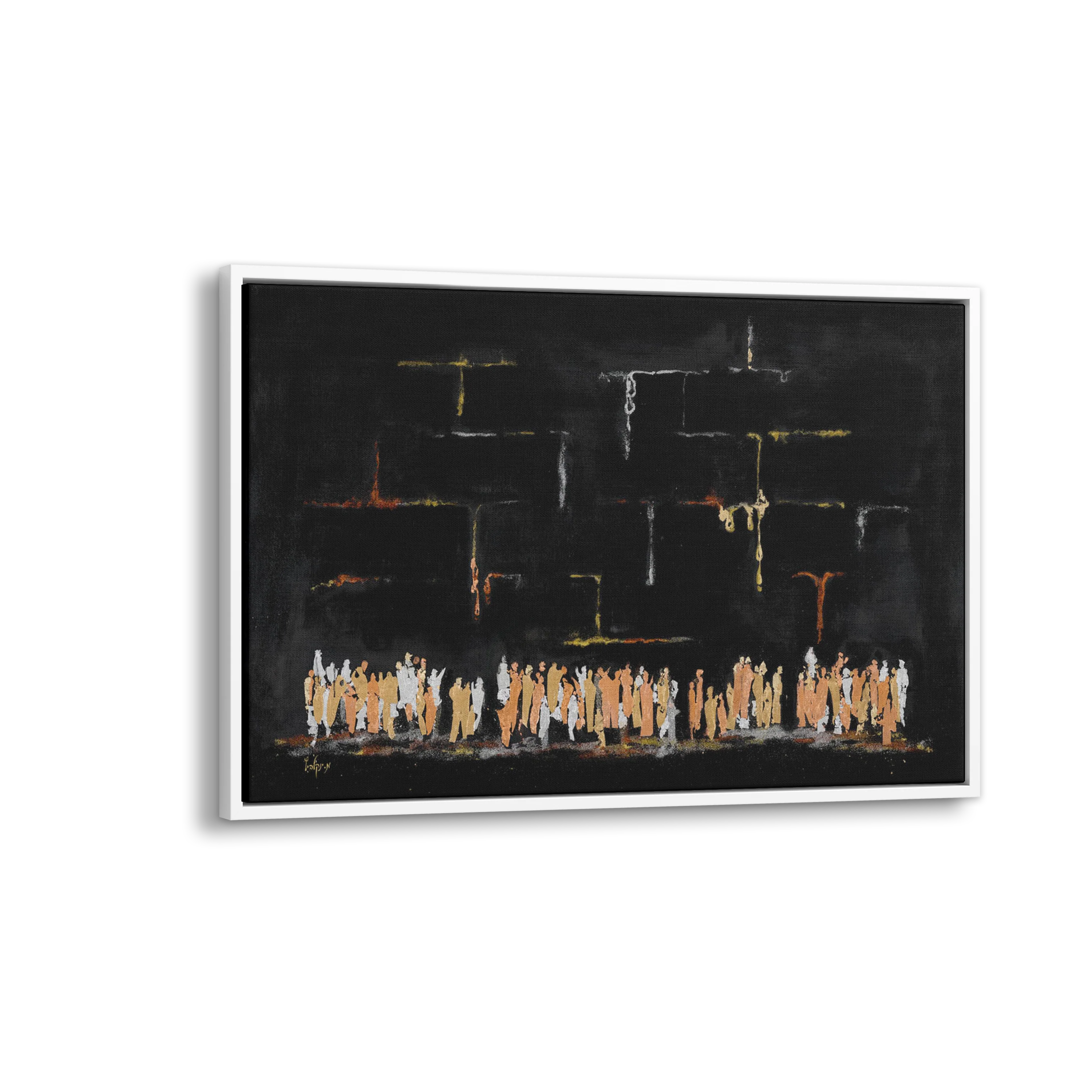 Black Abstract Western Wall Art - 51x31