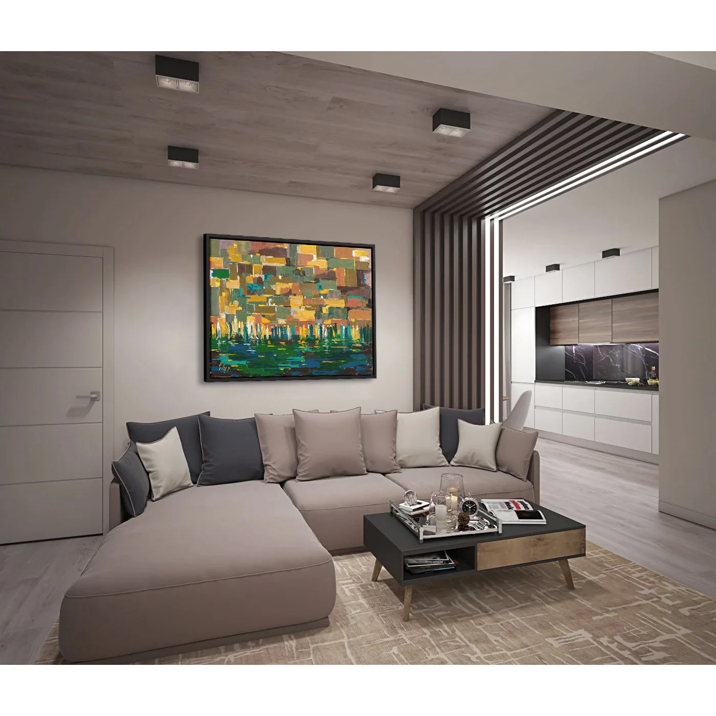 Western Wall Abstract in Browns - 35x35