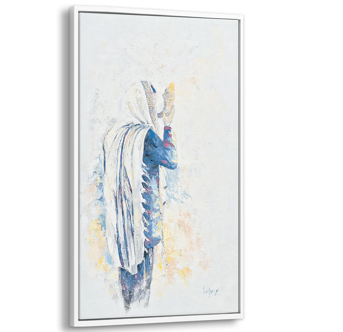Echoes of Tradition - Shofar in Blue - 24x40