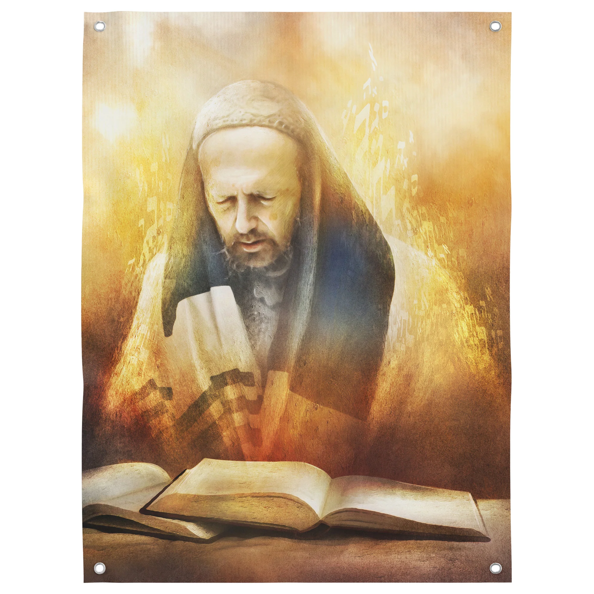 Rabbi Dov Kook Praying - Artistic Poster for Inspirational Sukkah Decor