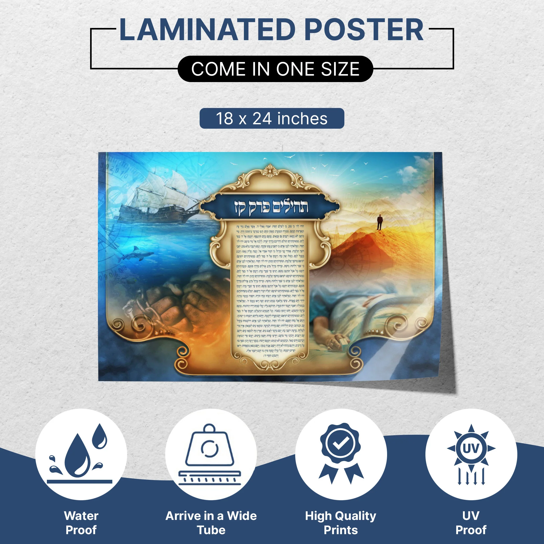 Jewish Prayer of Gratitude Poster - Inspirational Sukkah Decor