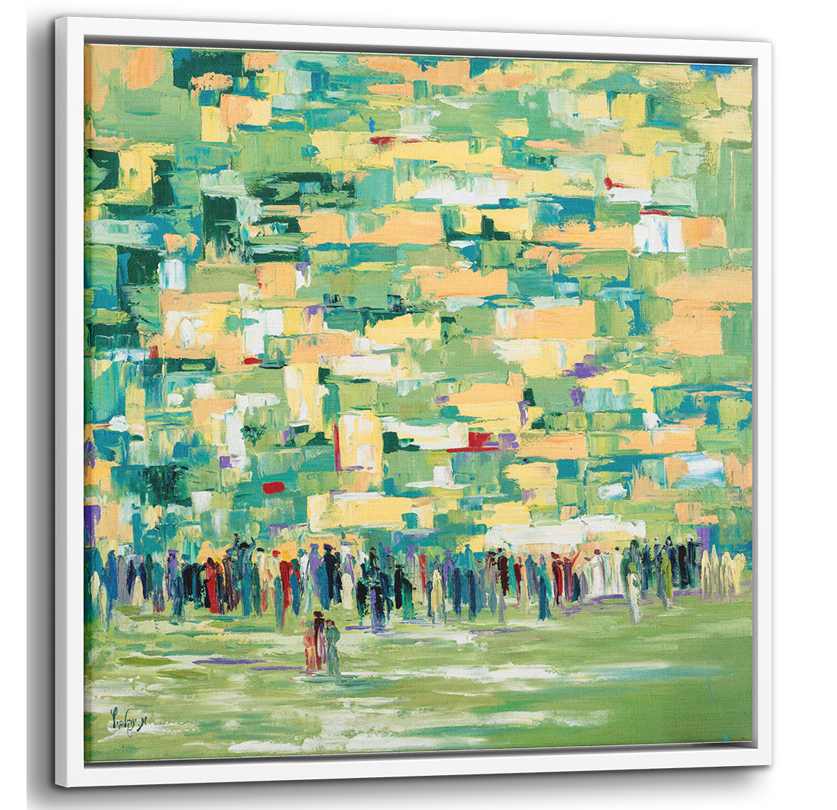 Green Tones Western Wall Abstract - 35x35