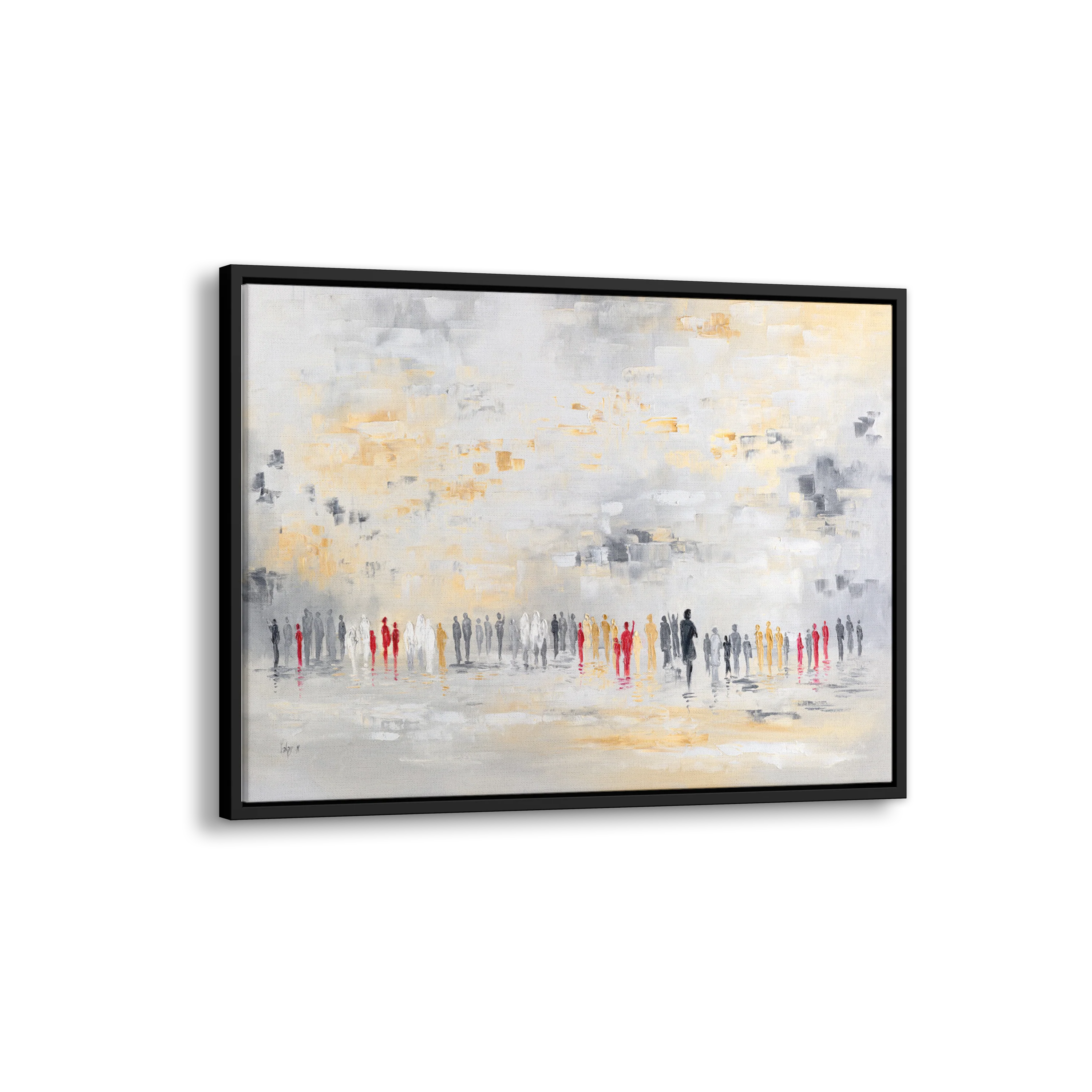 Golden White Western Wall Abstract - 40x24