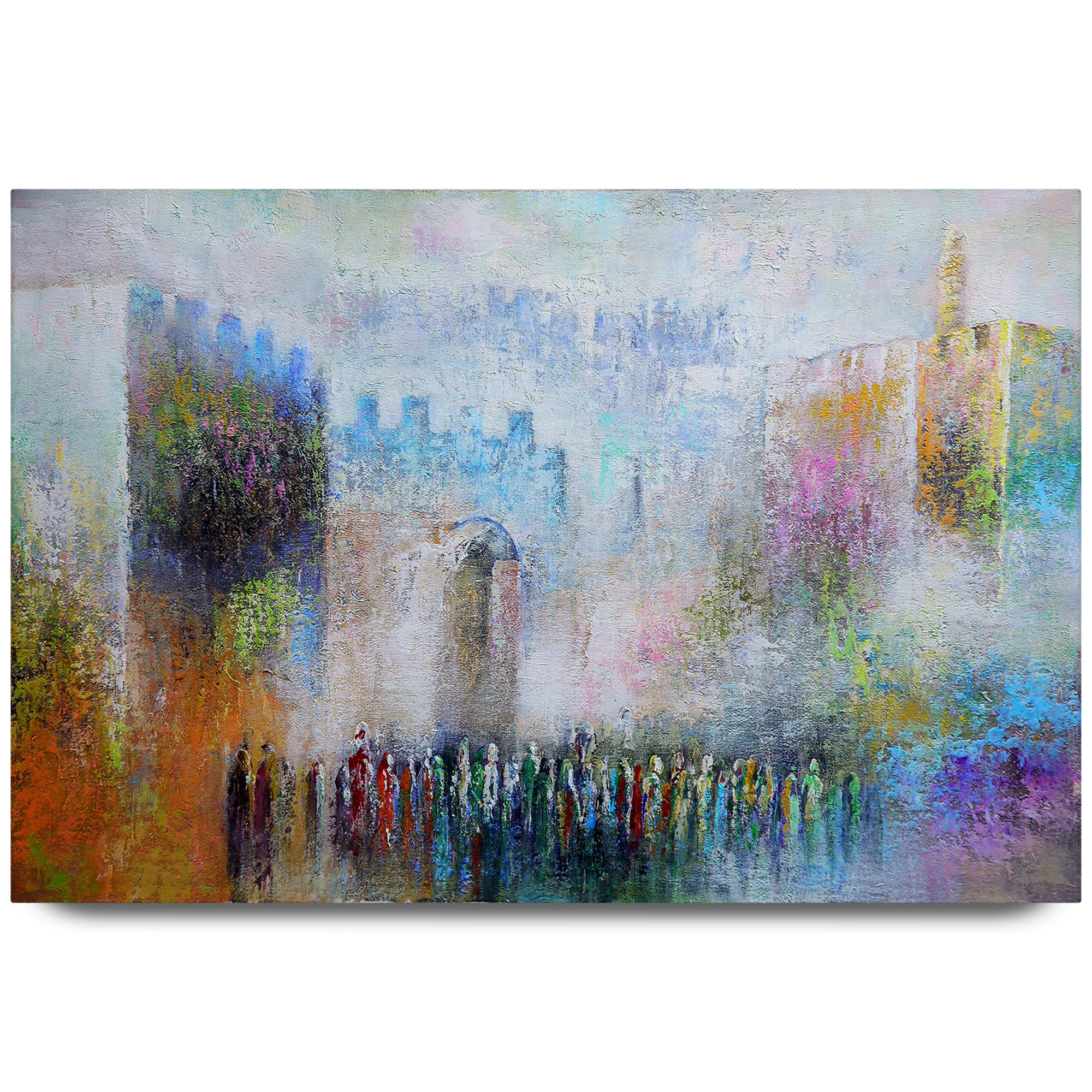 Jaffa Gate: Colorful Modern Jewish Art Print by Yossi Bitton