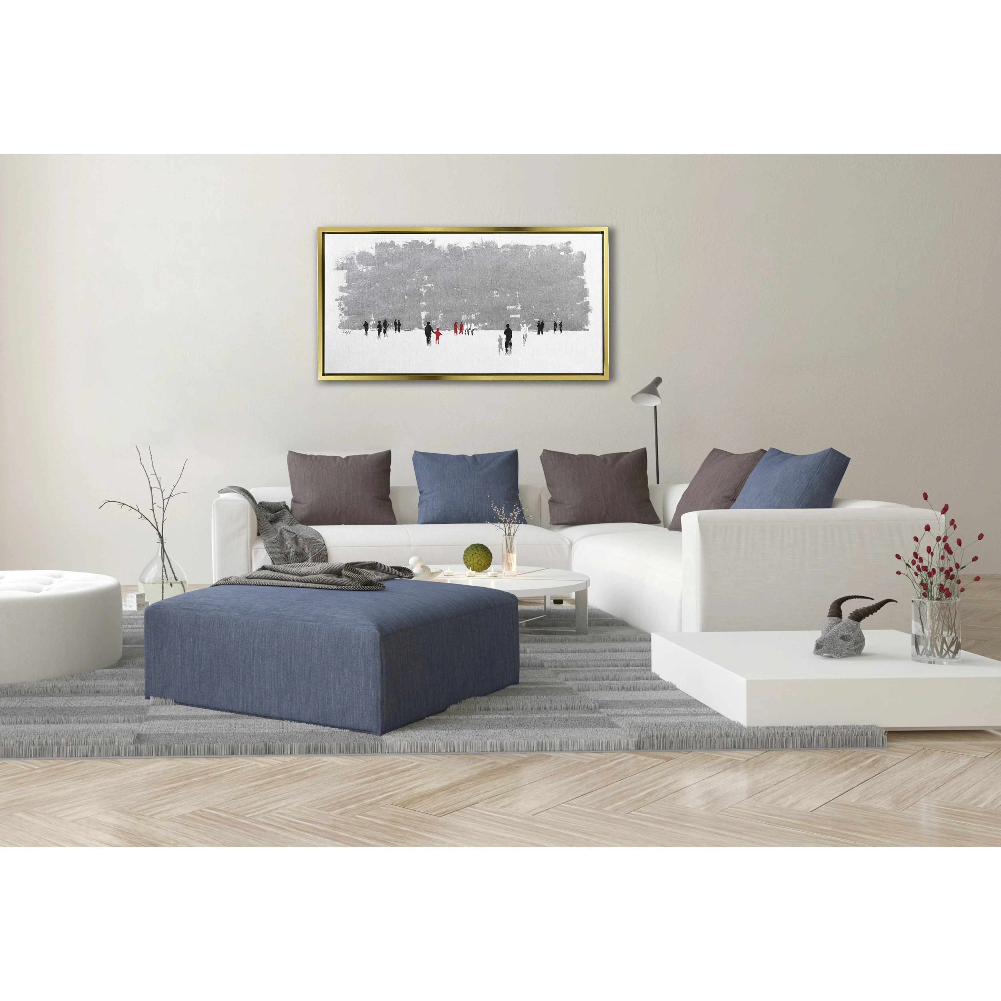 Abstract Western Wall in Grays - 51x31