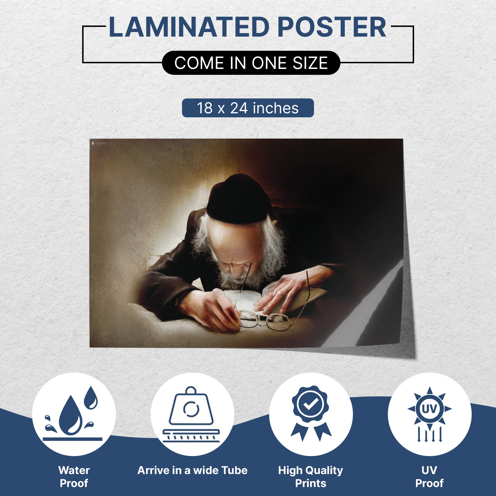 Rabbi Eliashiv Learning Torah Poster - Spiritual Sukkah Art