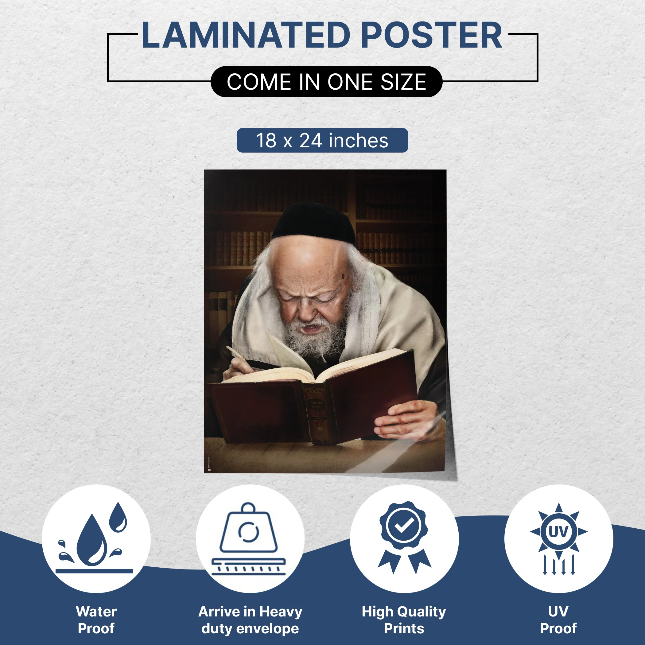 Rabbi Eliashiv Torah Study Poster - Revered Scholar Artwork