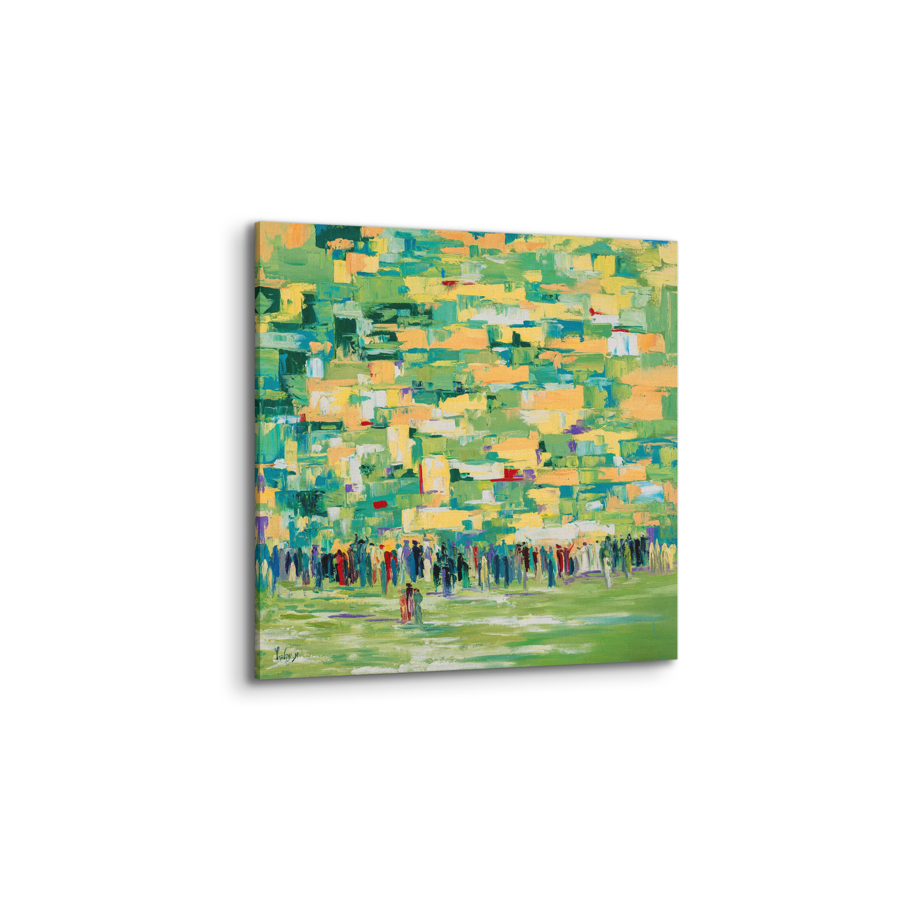 Green Tones Western Wall Abstract - 35x35