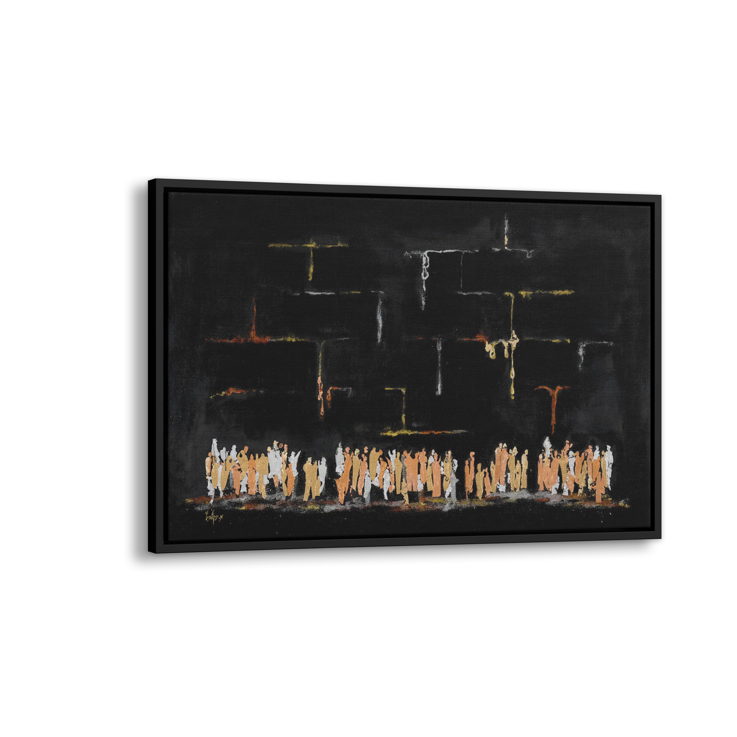 Black Abstract Western Wall Art - 51x31