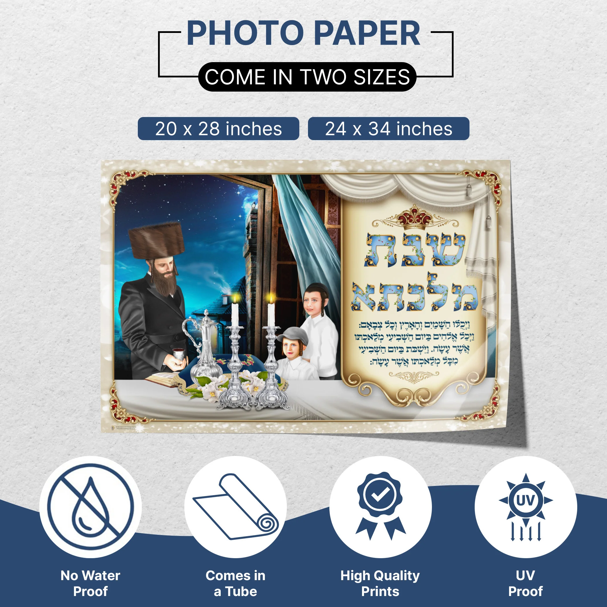 Chasidic Family Lighting Shabbat Candles Poster - Heartwarming Sukkah Art