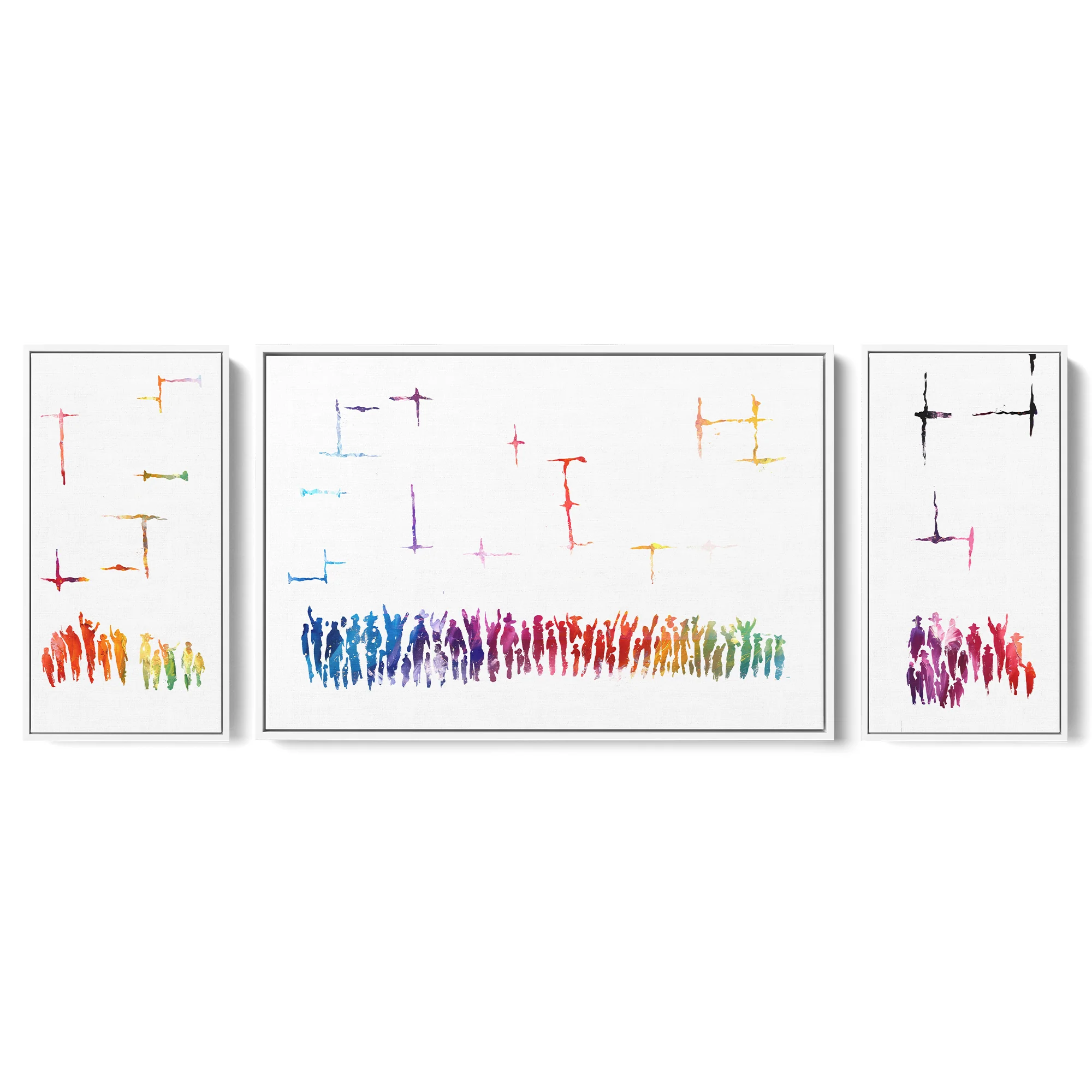 Kotel Vibrance, Modern Jewish Art Triptych of the Western Wall by Avigdor Ben-Ari