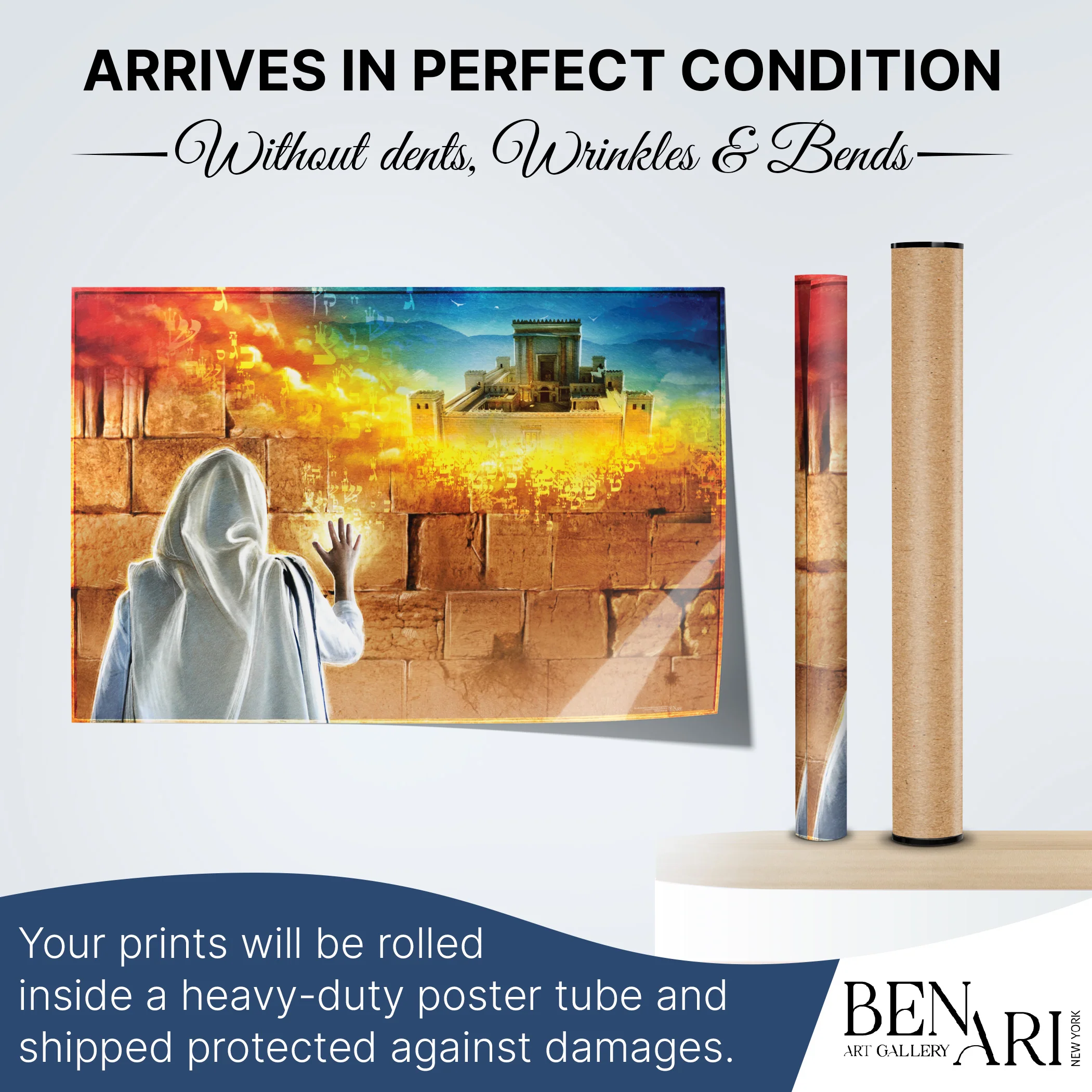 Prayer at Western Wall Poster - Jewish Devotion with Tallit in Sukkah Art