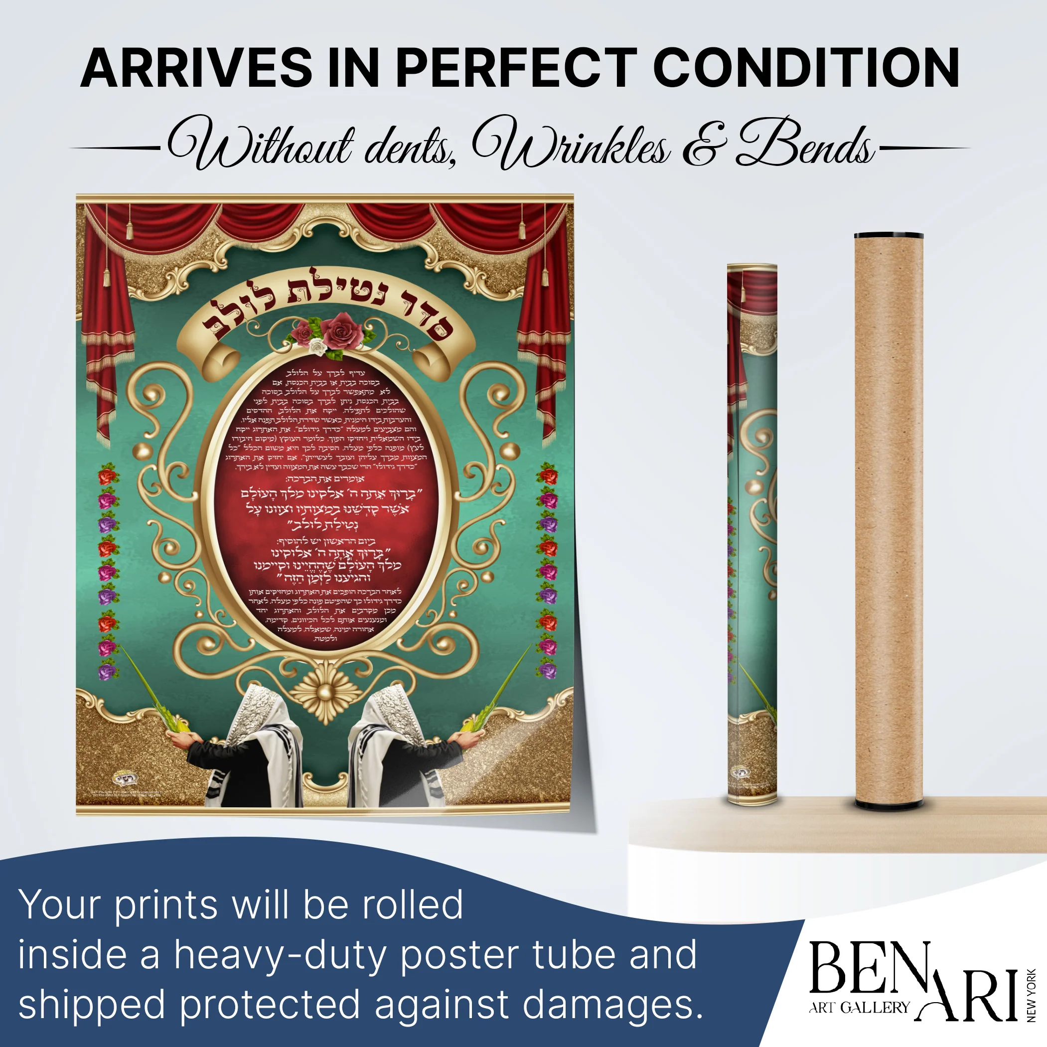 Lulav and Etrog Blessing - Sukkot Ritual Poster