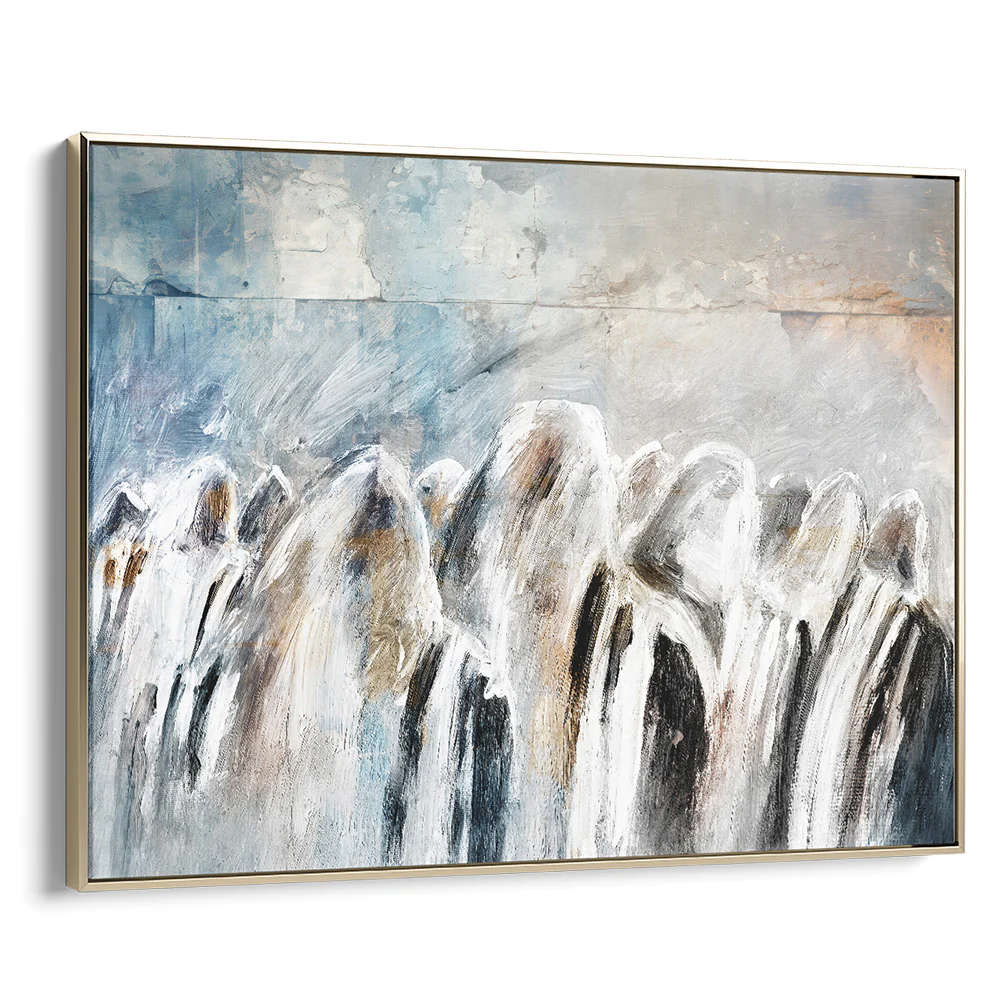 Morning Devotions, Contemporary Jewish Wall Art of Shacharit at the Western Wall by Avigdor Ben-Ari