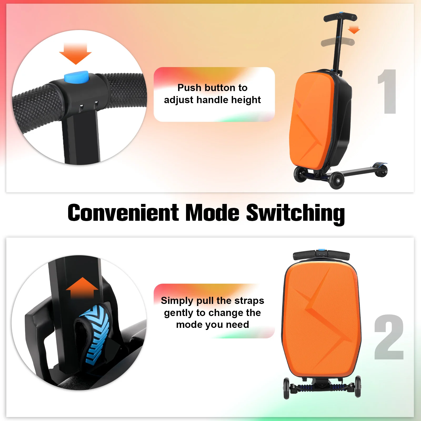 Advwin Foldable Hardshell Scooter Suitcase