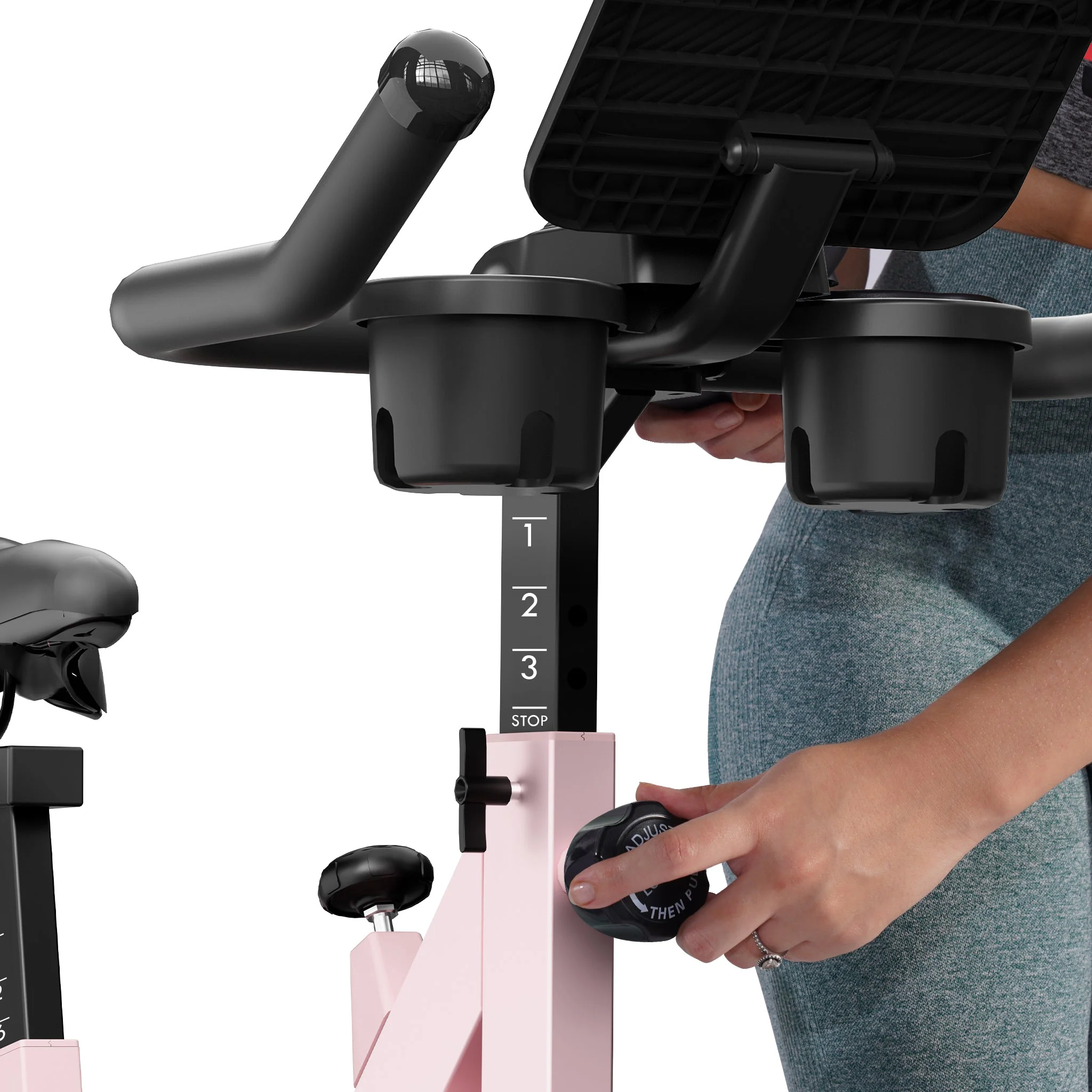 DeerRun S500 Indoor Smart Stationary Cycling Bike with PitPat App, 1-32 Magnetic Resistance-Pink