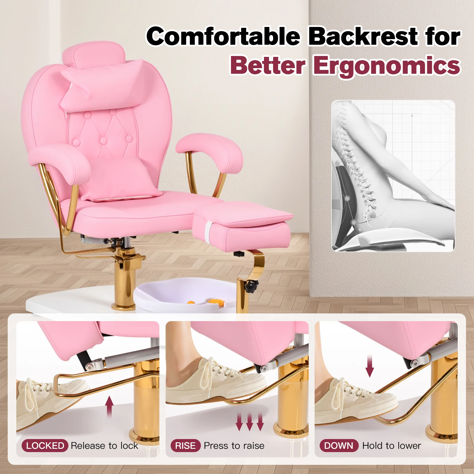 Advwin Pedicure Chair with Adjustable Height